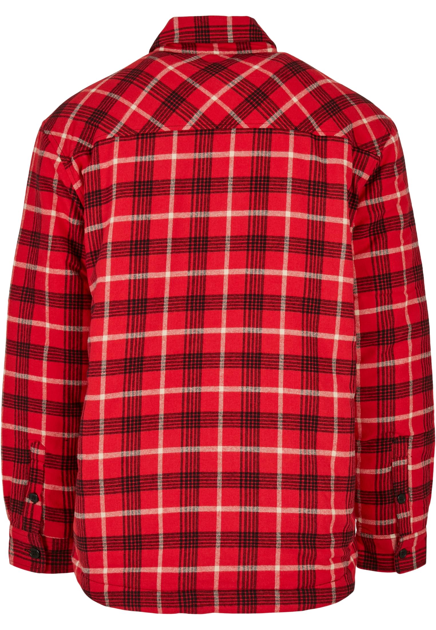 Plaid Quilted Shirt Jacket | red/black