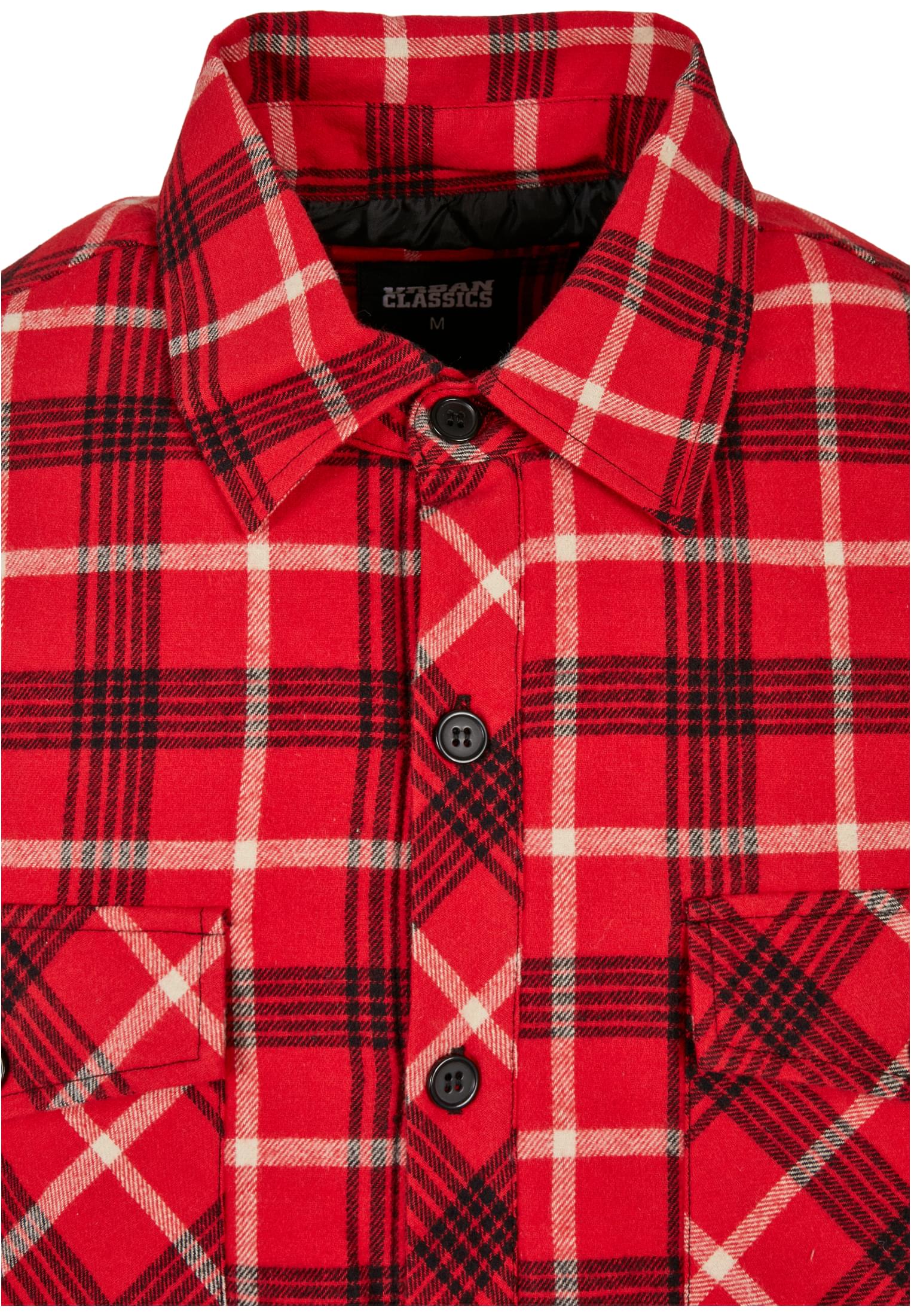 Plaid Quilted Shirt Jacket | red/black