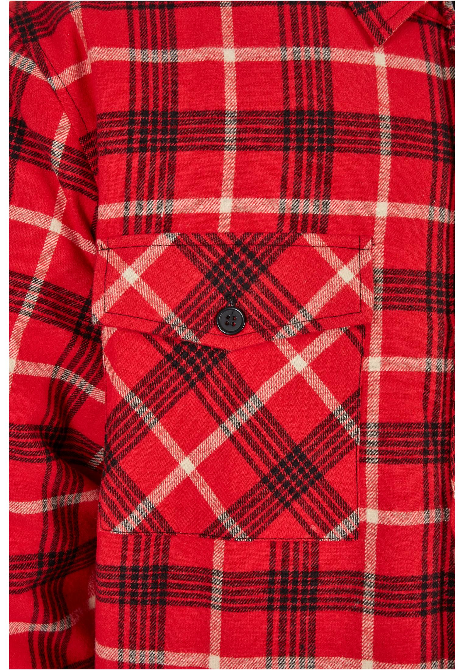 Plaid Quilted Shirt Jacket | red/black