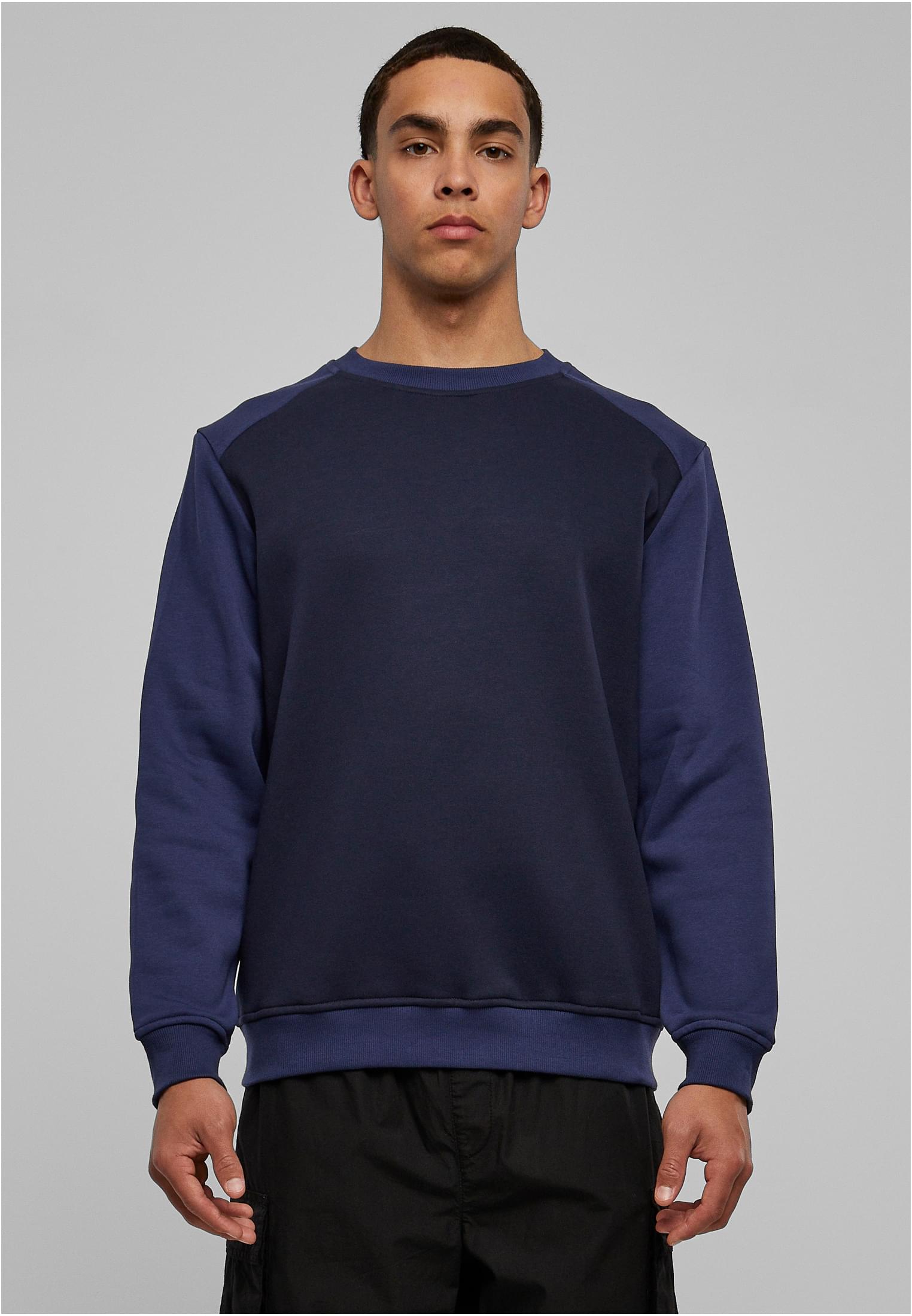 2-Tone Fake Raglan Crew | midnightnavy/darkblue