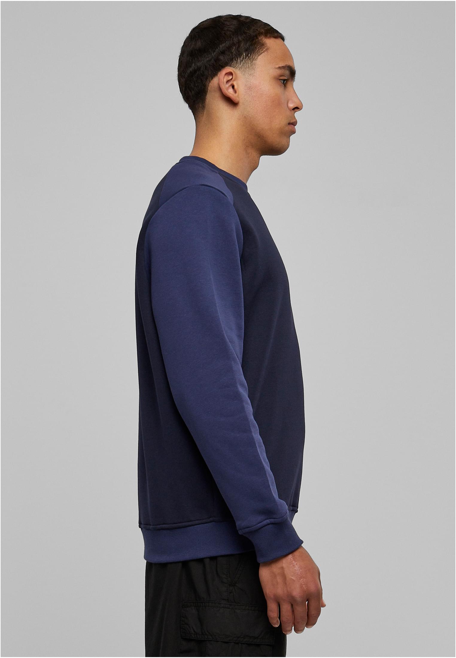 2-Tone Fake Raglan Crew | midnightnavy/darkblue