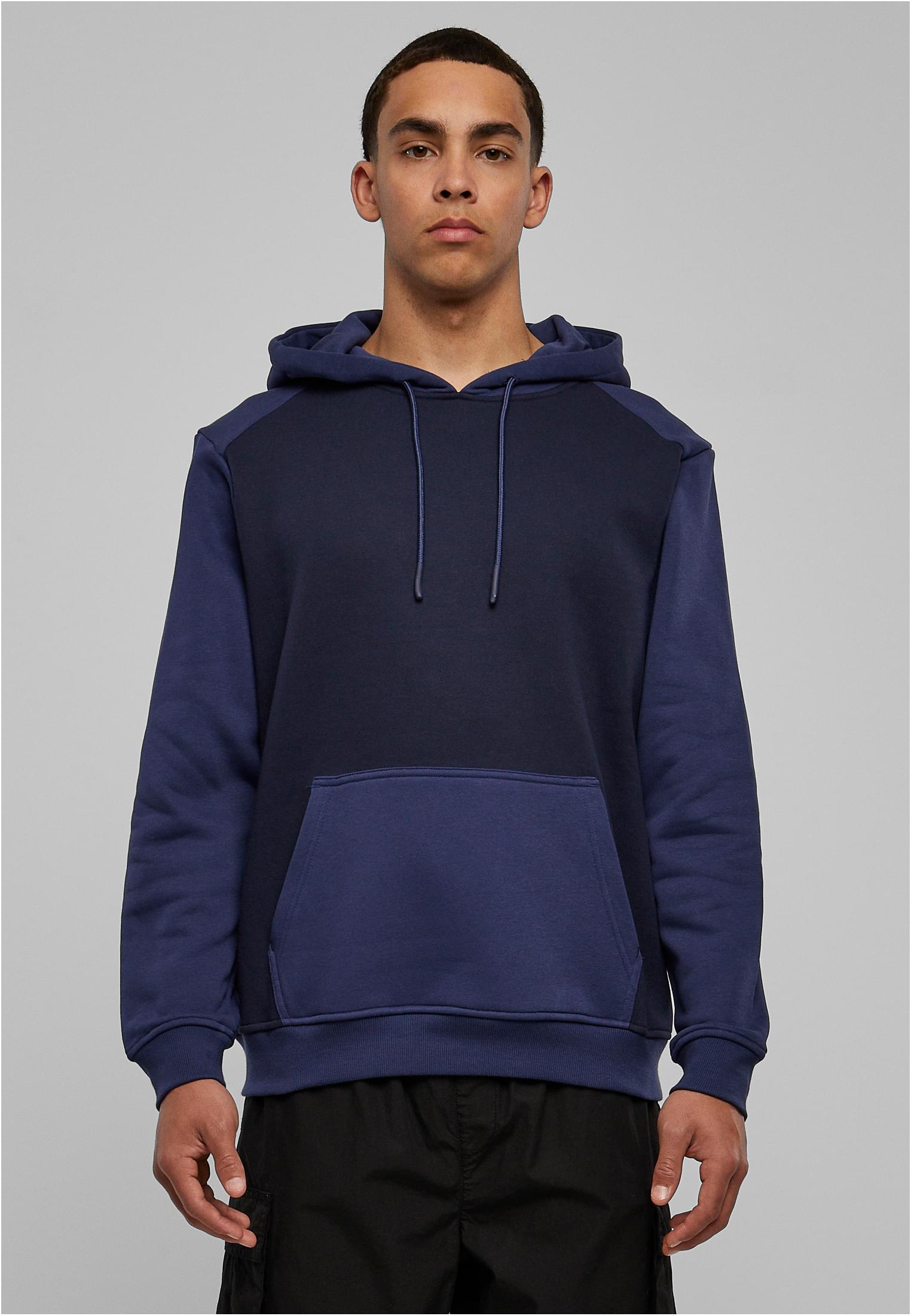 2-Tone Fake Raglan Hoody | midnightnavy/darkblue