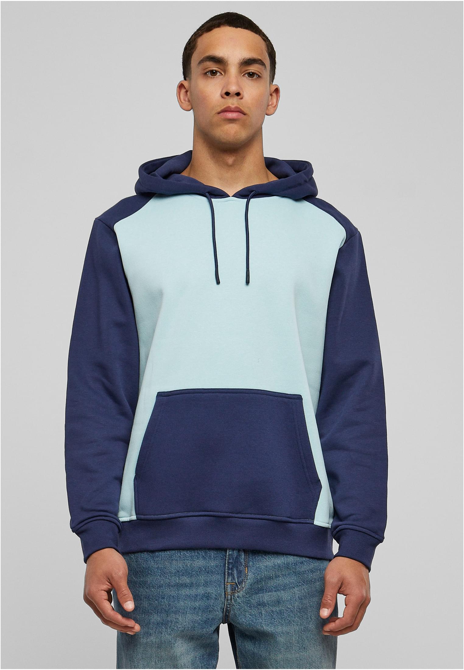 2-Tone Fake Raglan Hoody | ocean blue/darkblue