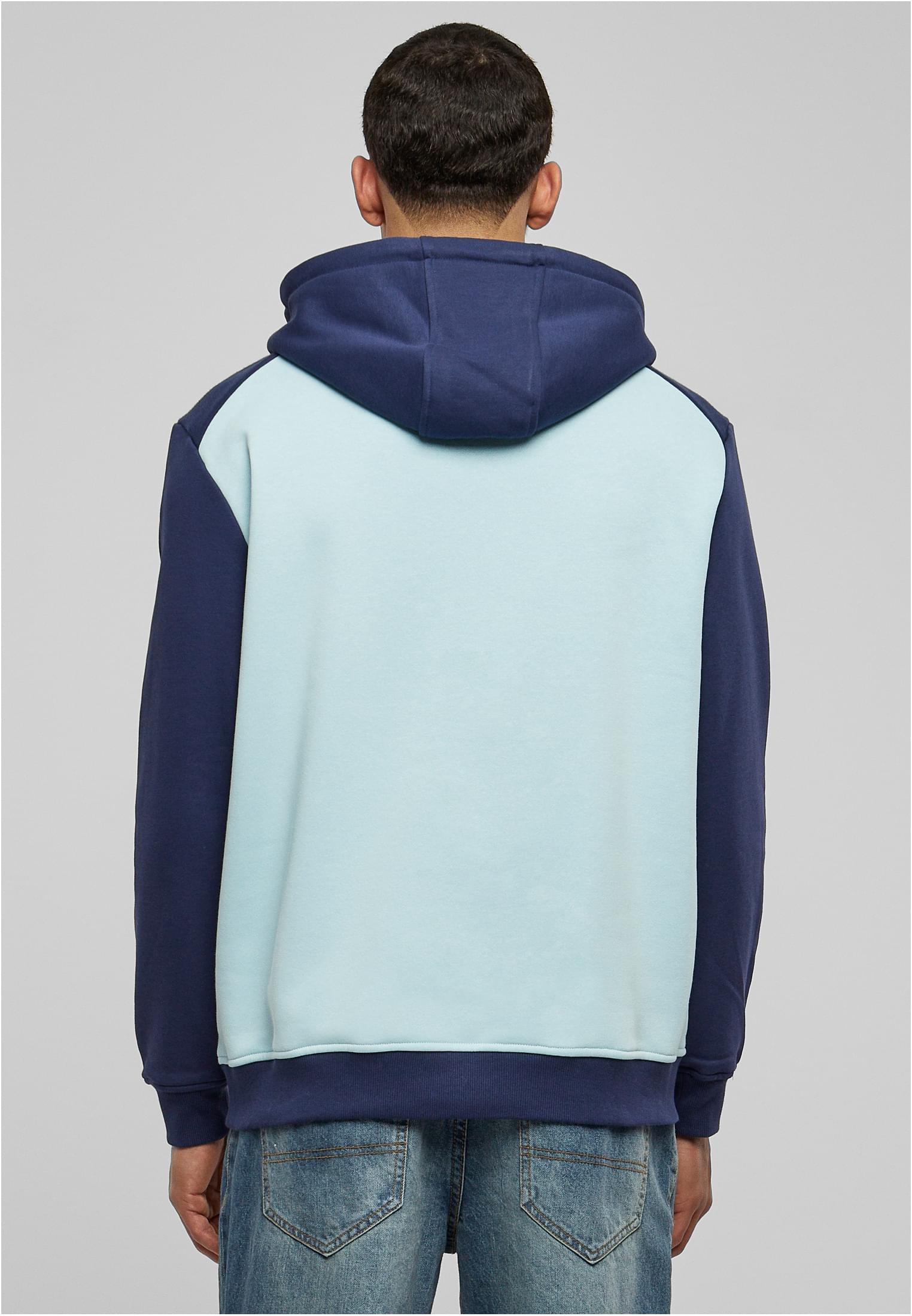 2-Tone Fake Raglan Hoody | ocean blue/darkblue