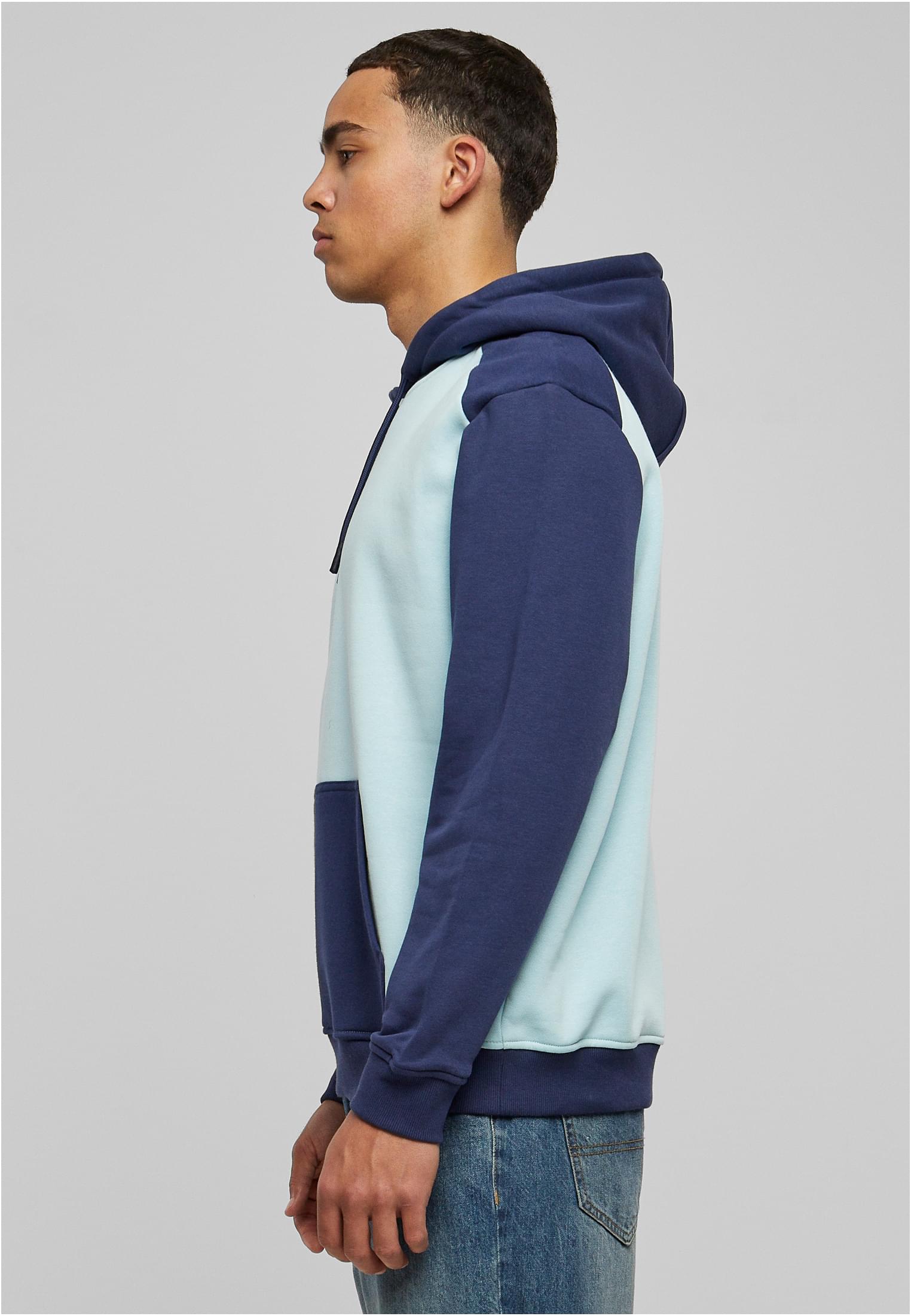 2-Tone Fake Raglan Hoody | ocean blue/darkblue