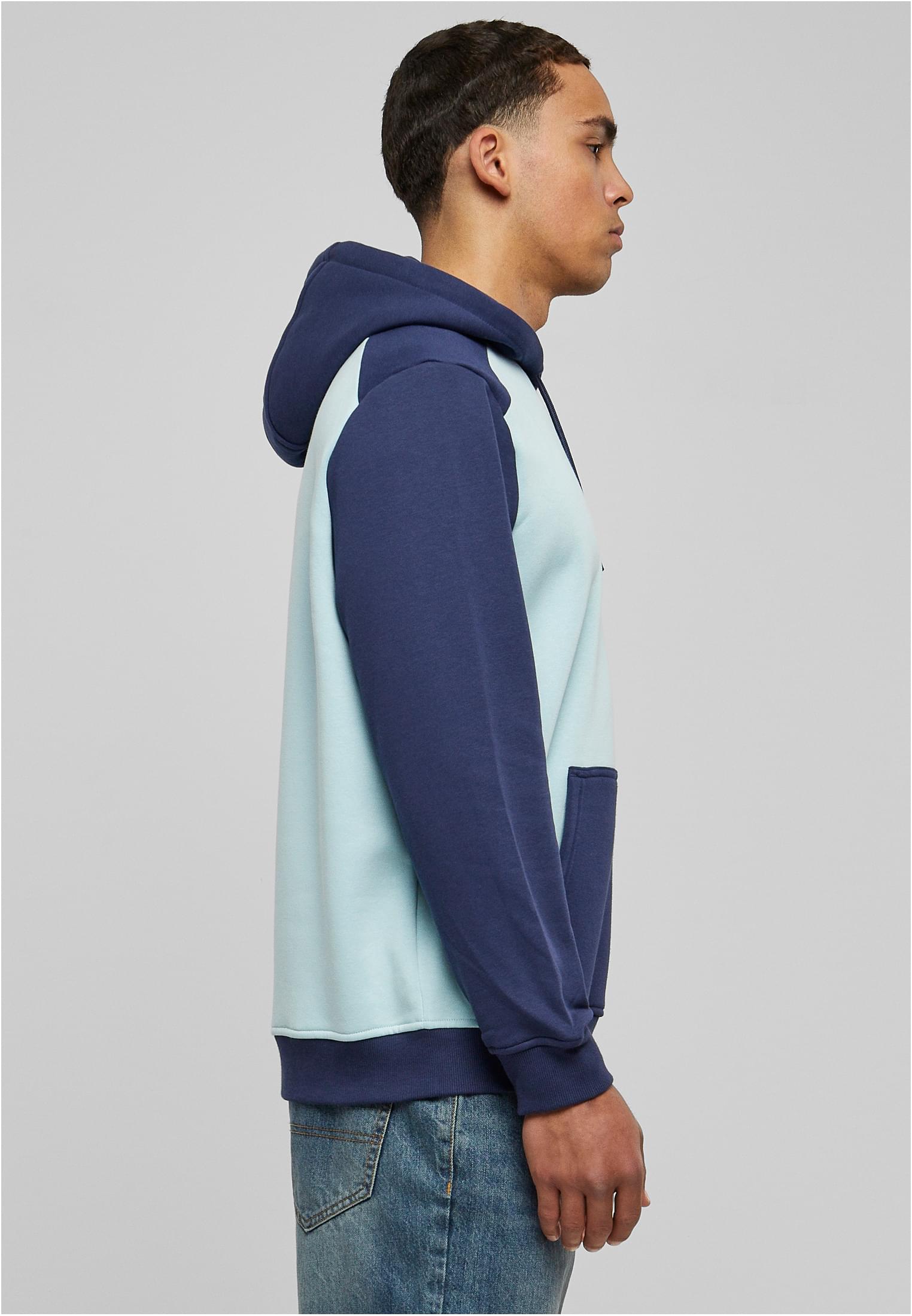 2-Tone Fake Raglan Hoody | ocean blue/darkblue