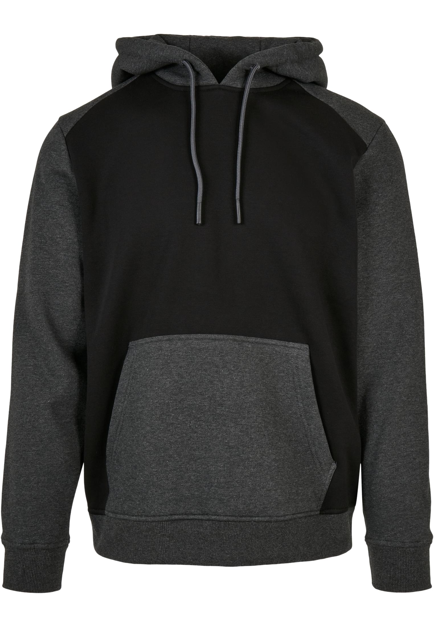 2-Tone Fake Raglan Hoody | black/charcoal