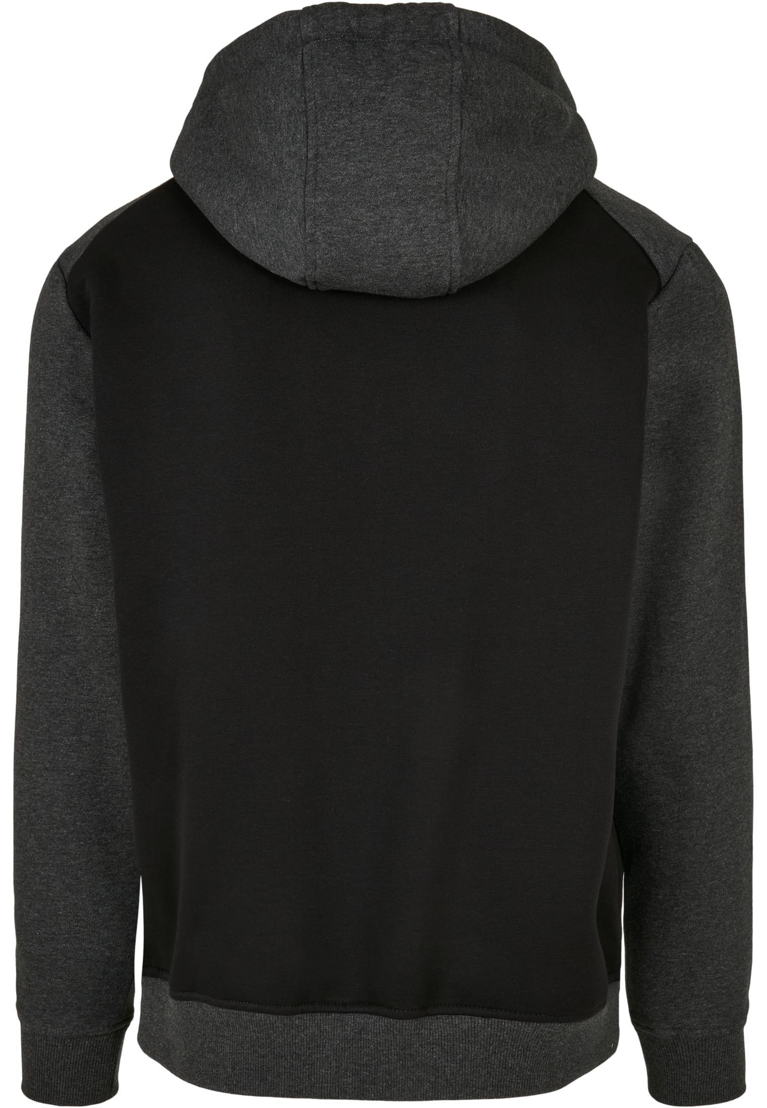 2-Tone Fake Raglan Hoody | black/charcoal