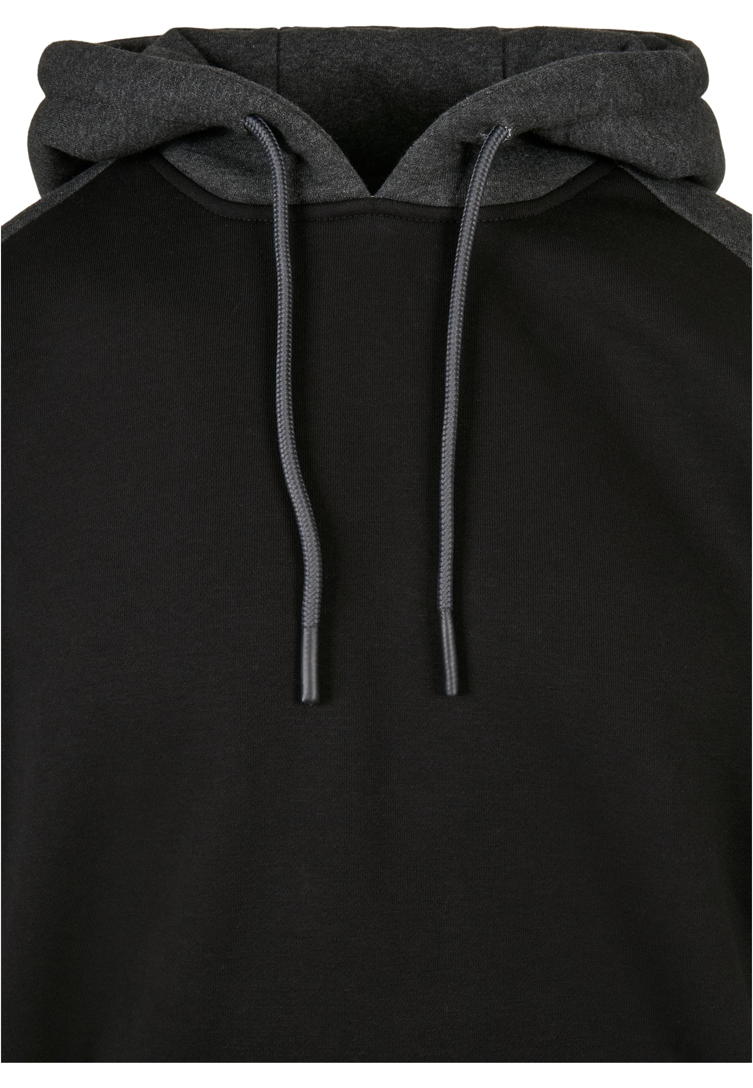 2-Tone Fake Raglan Hoody | black/charcoal