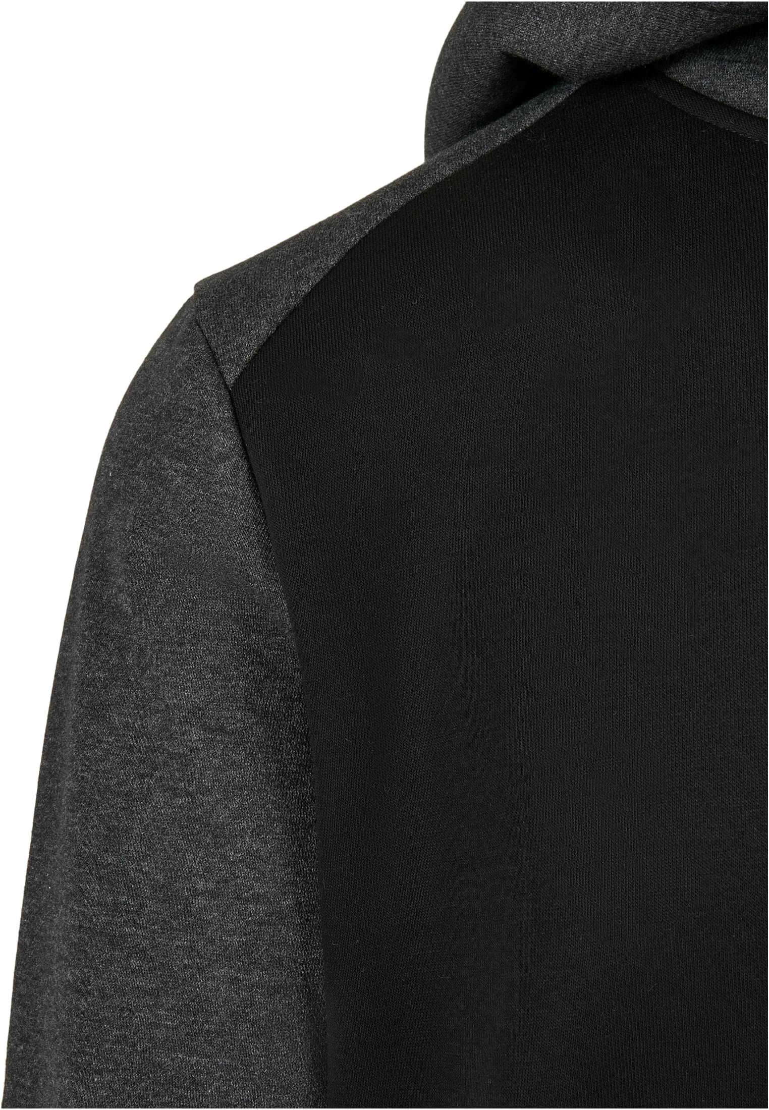 2-Tone Fake Raglan Hoody | black/charcoal