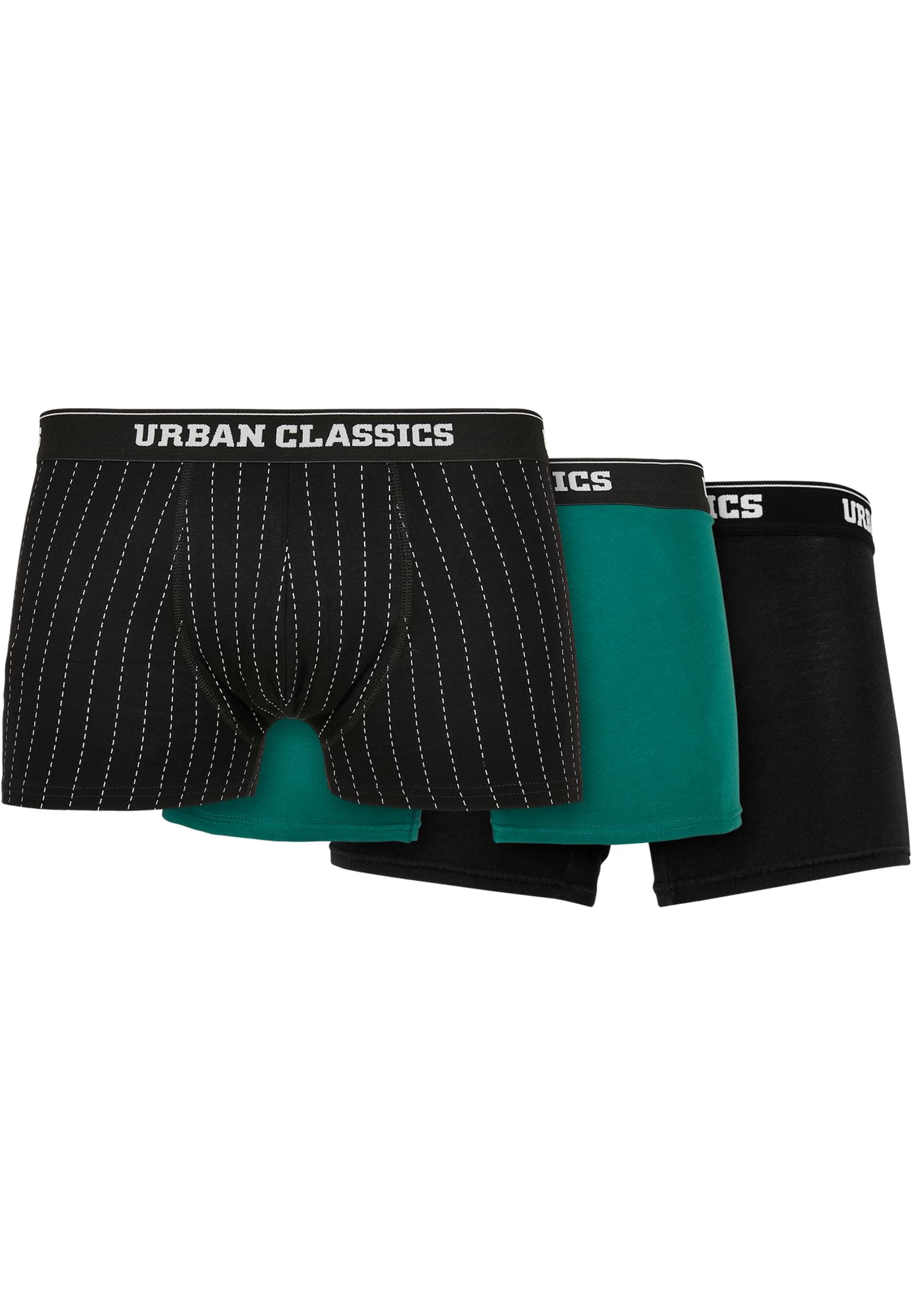 Organic Boxer Shorts 3-Pack | pinstripe aop+black+treegreen