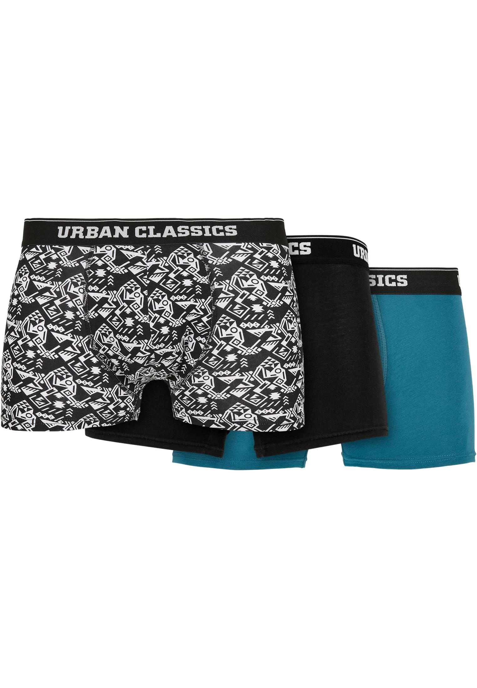 Organic Boxer Shorts 3-Pack | detail aop/black/jasper