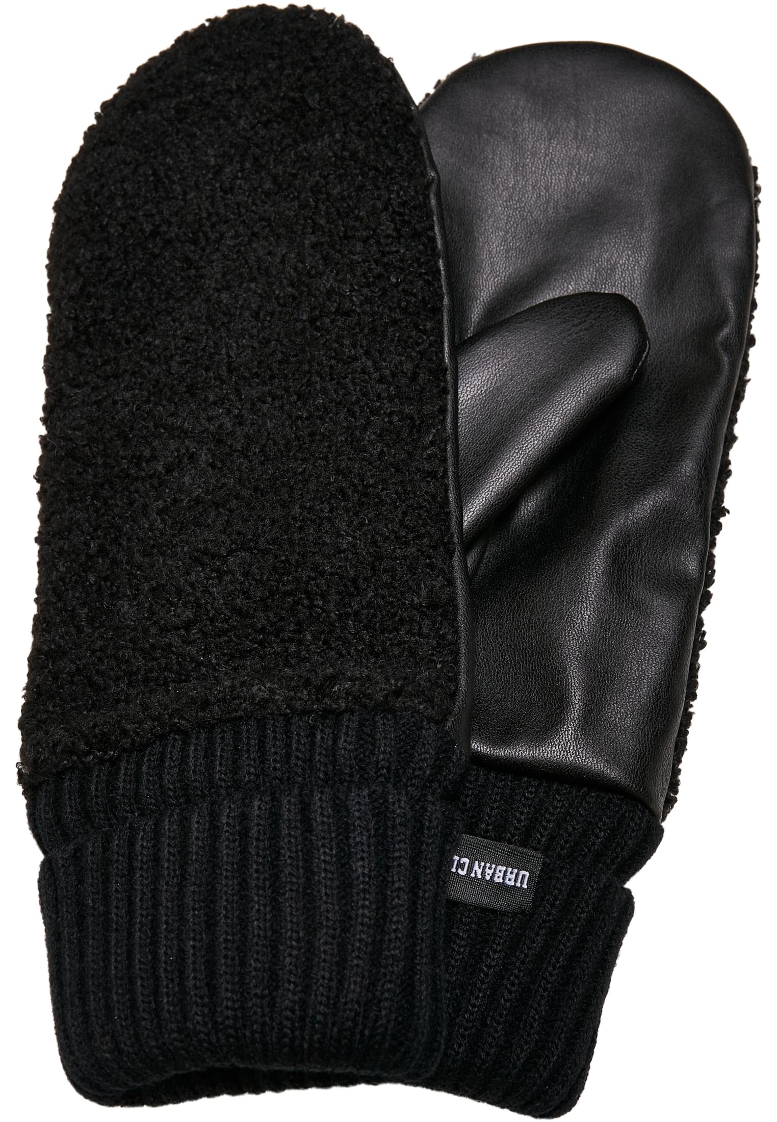 Sherpa Synthetic Leather Gloves | black