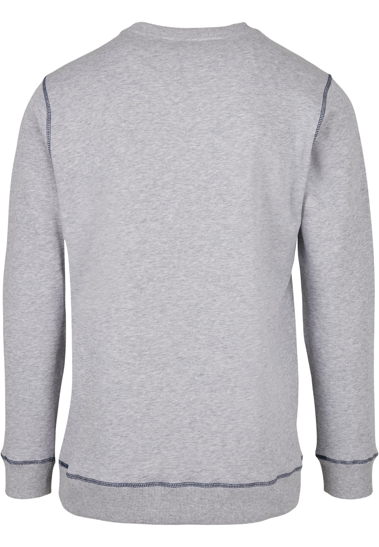 Organic Contrast Flatlock Stitched Crew | grey/darkblue