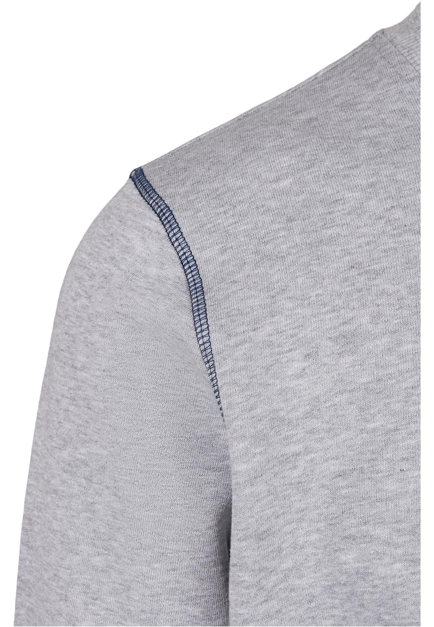 Organic Contrast Flatlock Stitched Crew | grey/darkblue