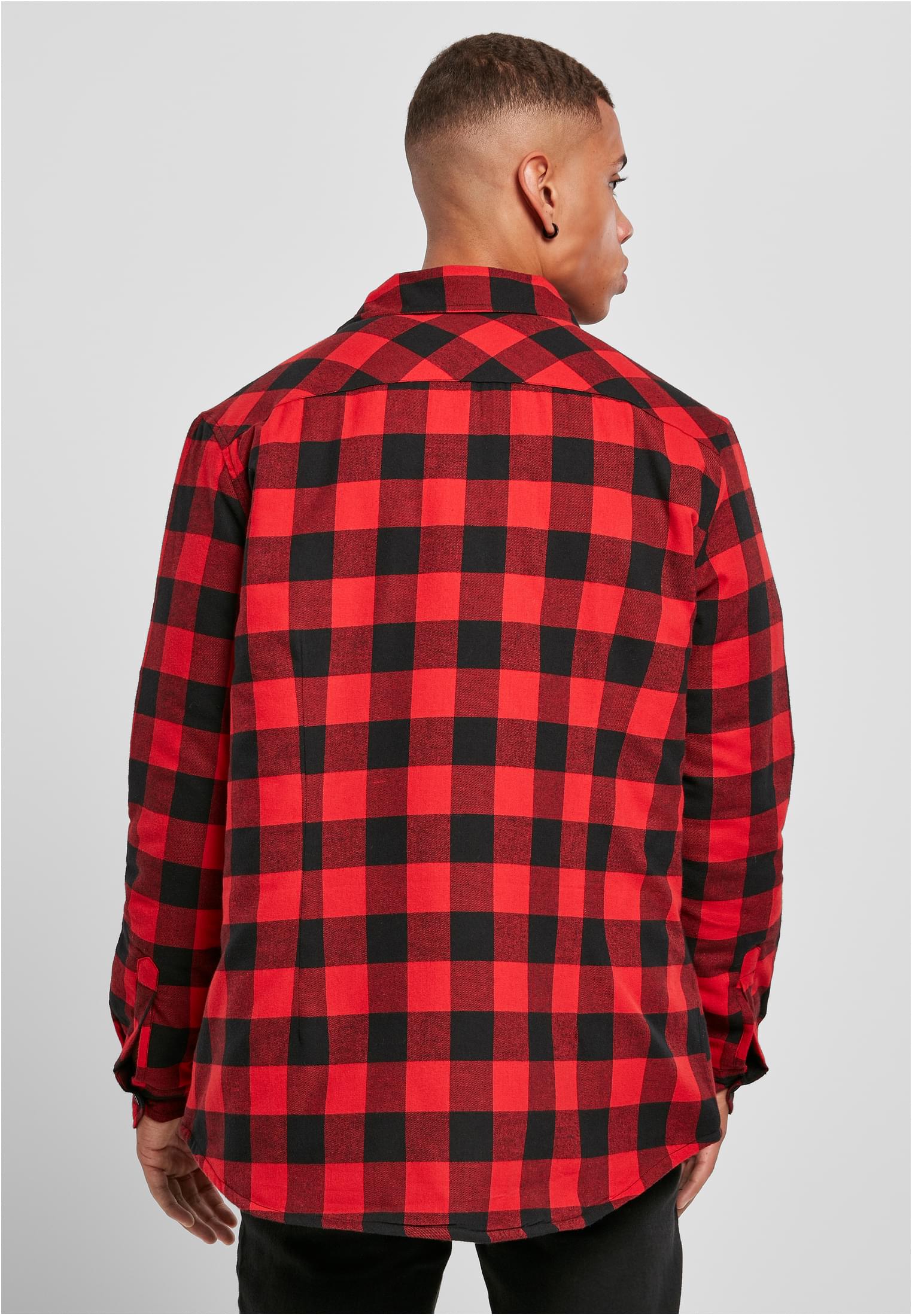 Padded Check Flannel Shirt | black/red