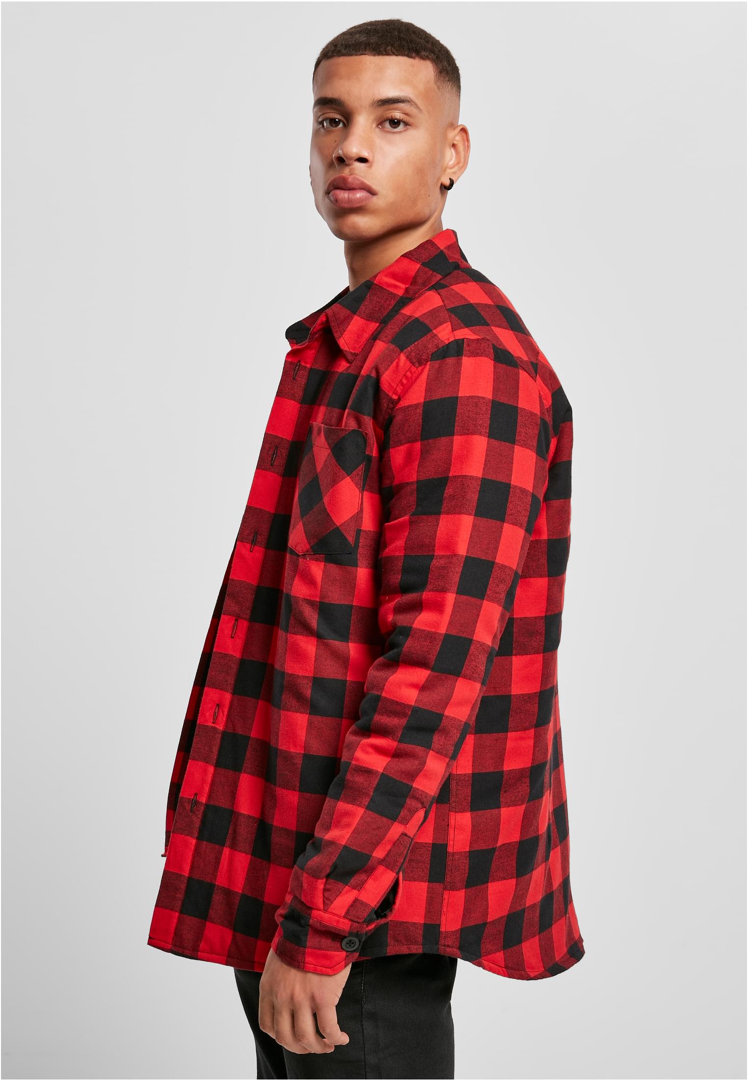 Padded Check Flannel Shirt | black/red