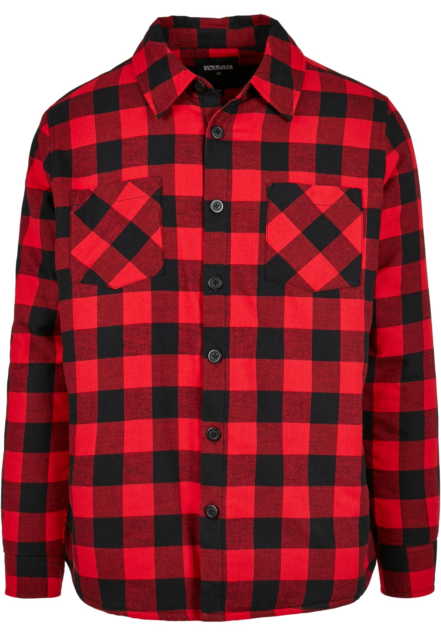 Padded Check Flannel Shirt | black/red