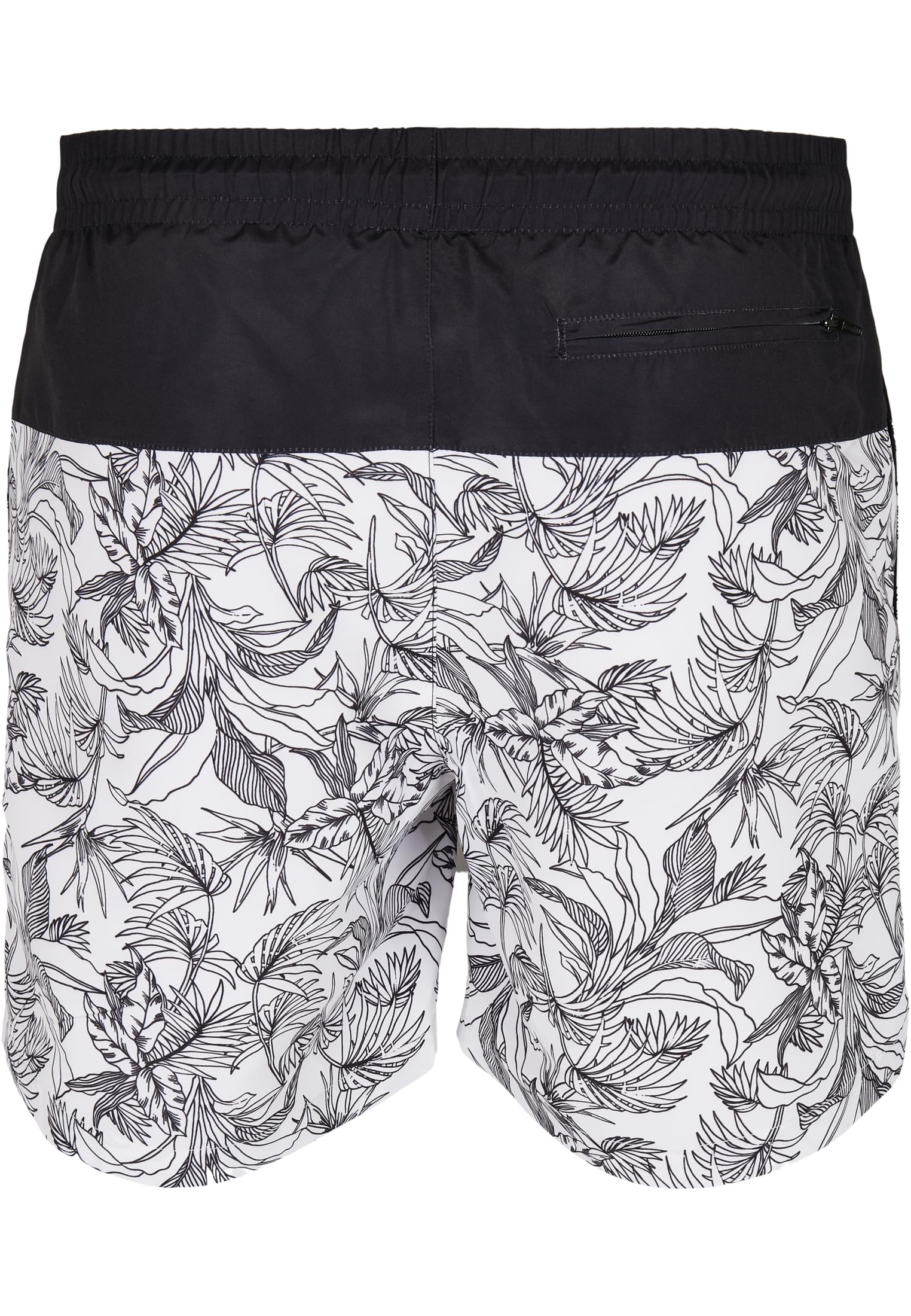 Low Block Pattern Swim Shorts | jungle pattern/black