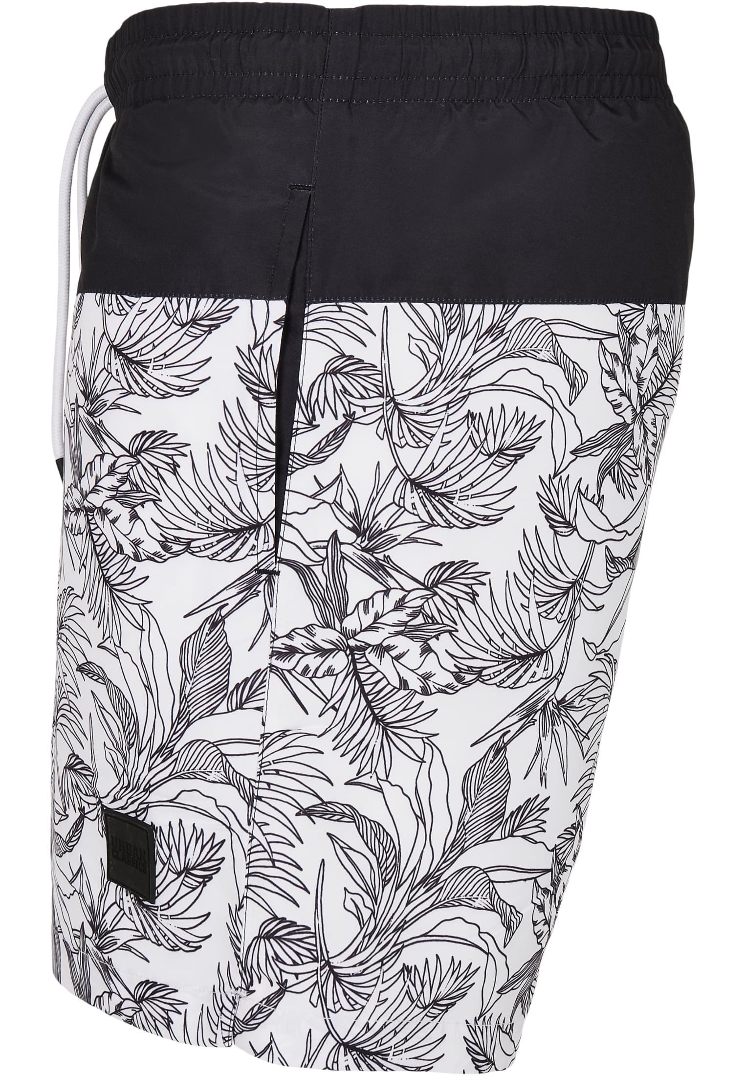 Low Block Pattern Swim Shorts | jungle pattern/black