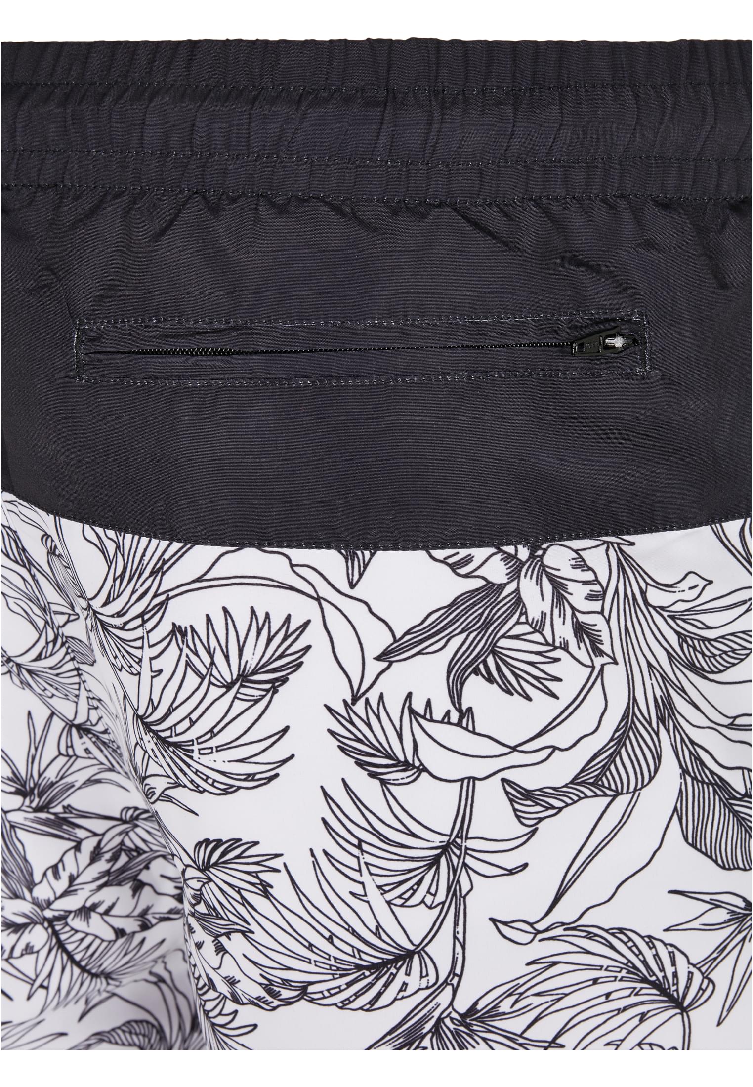 Low Block Pattern Swim Shorts | jungle pattern/black