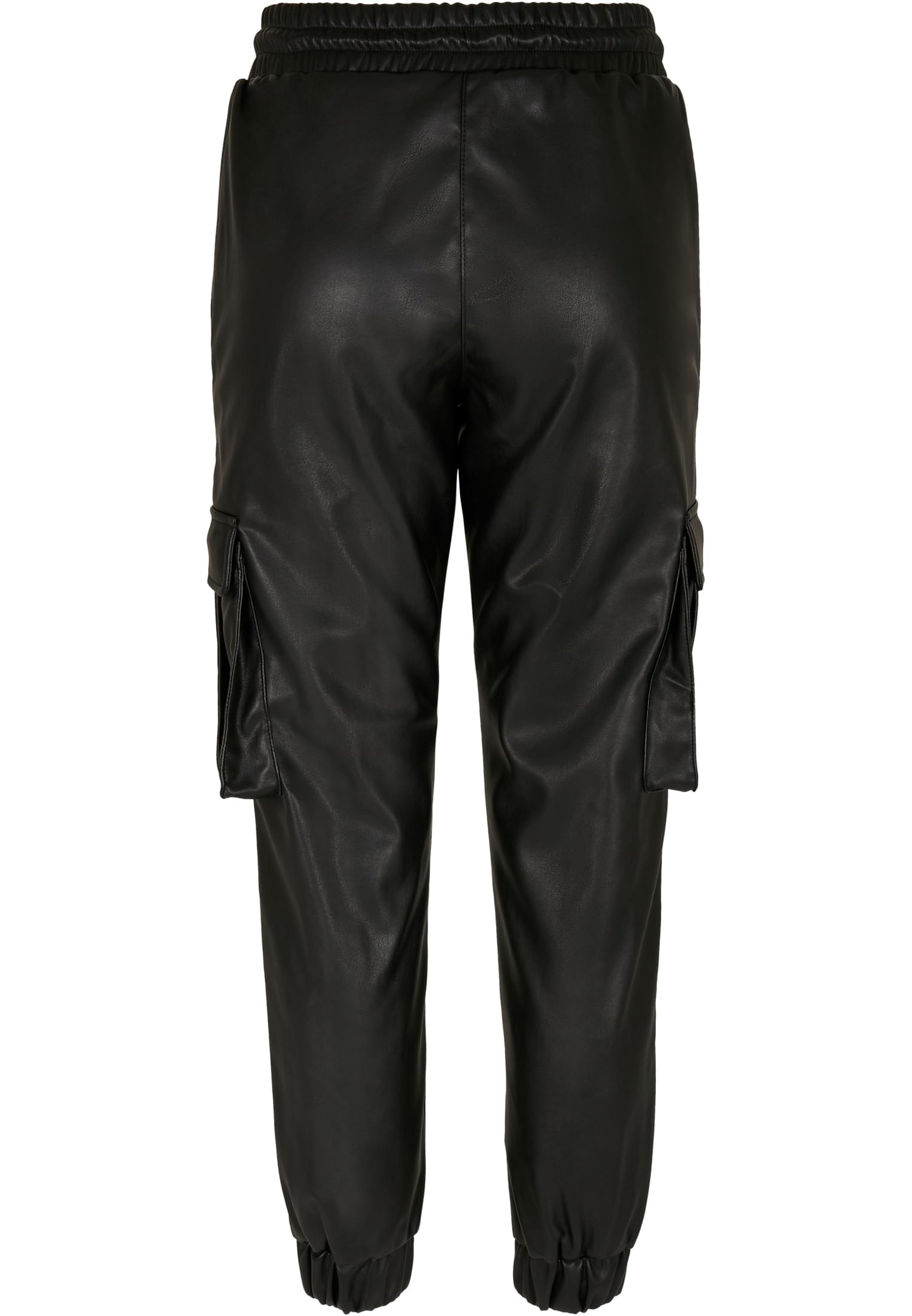 Ladies Faux Leather Cargo Pants | black