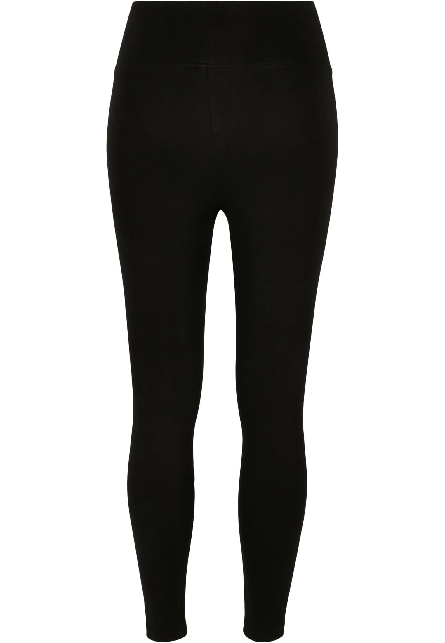 Ladies High Waist Branded Leggings | black/black