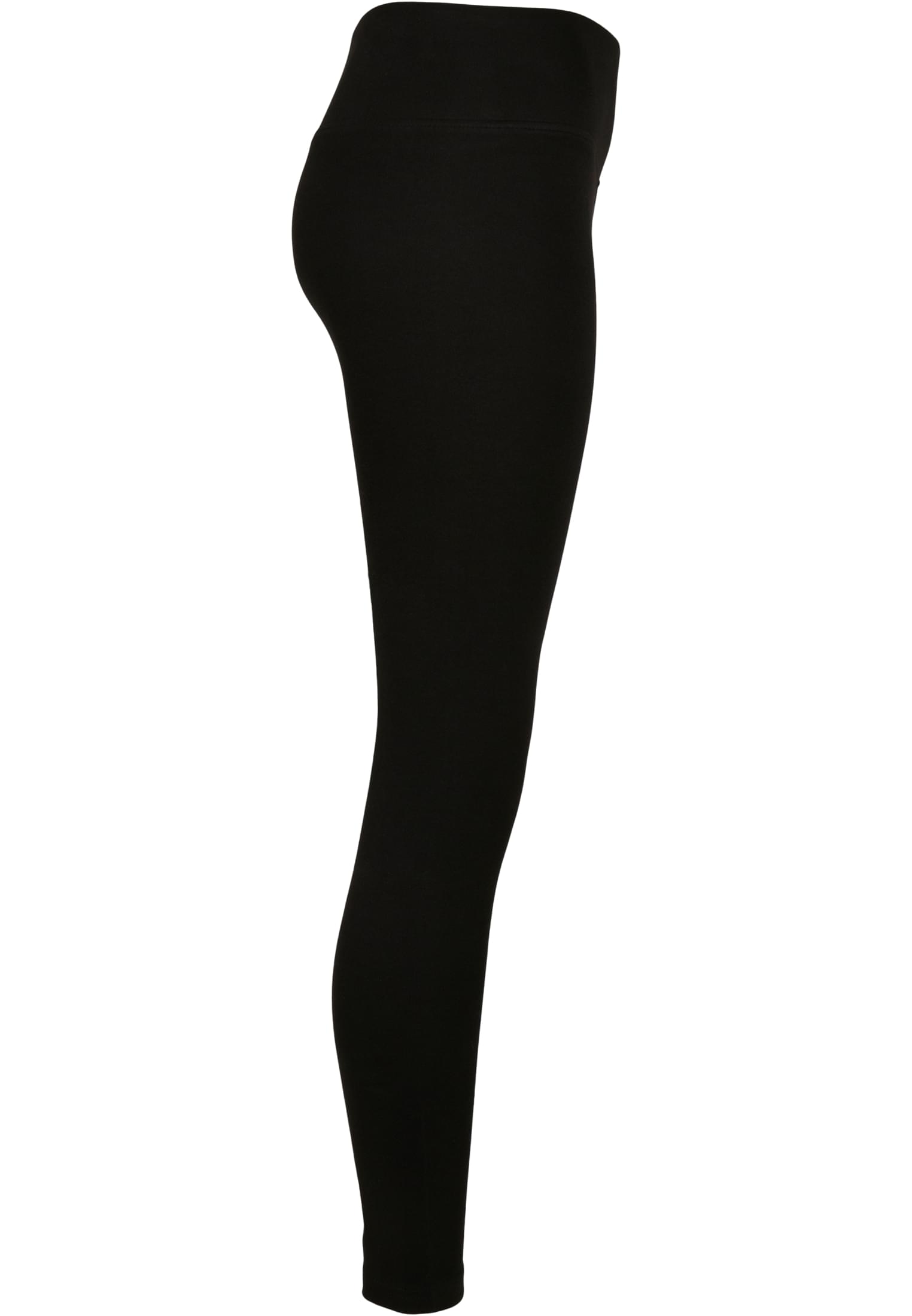 Ladies High Waist Branded Leggings | black/black