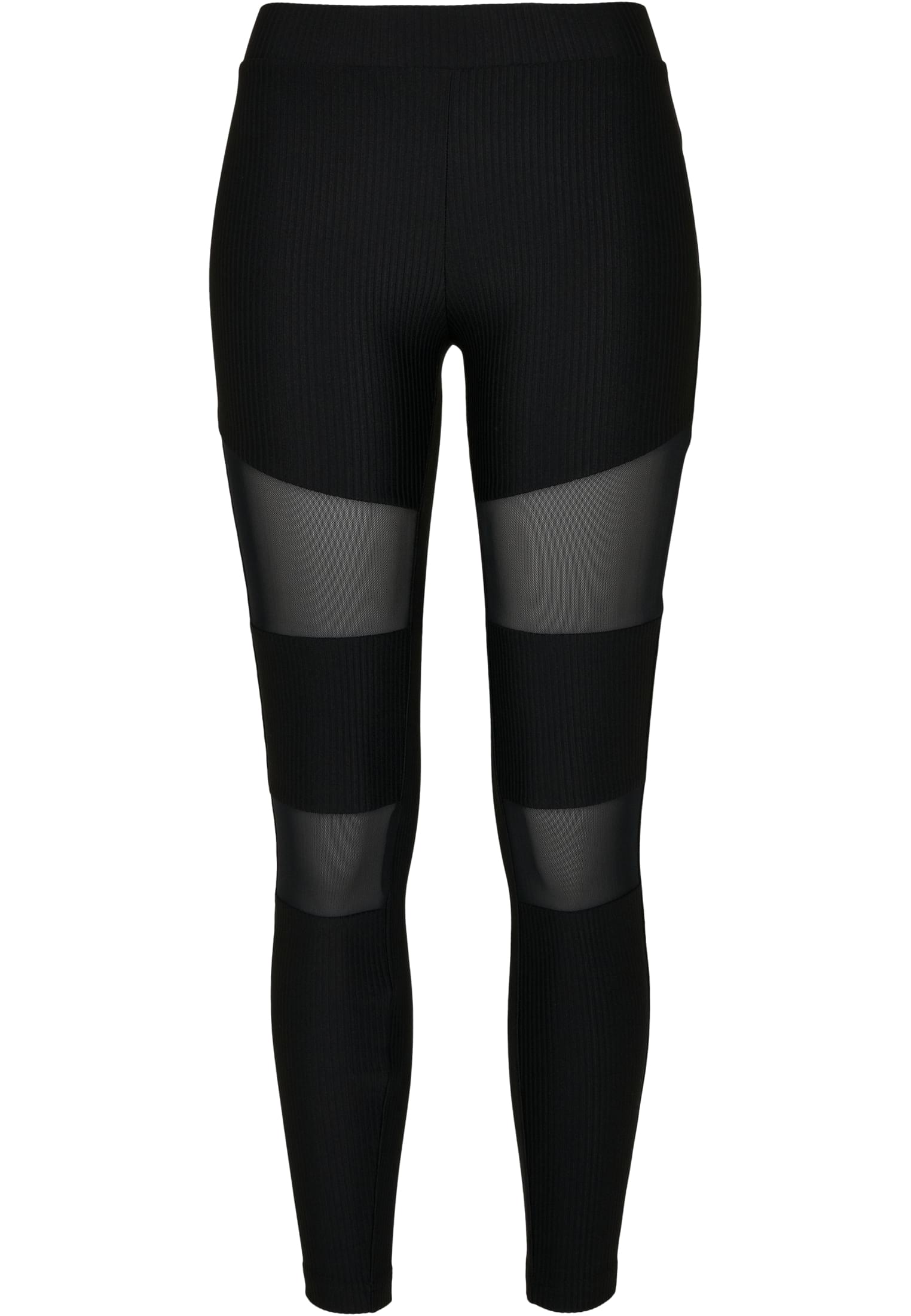 Ladies Tech Mesh Rib Leggings | black