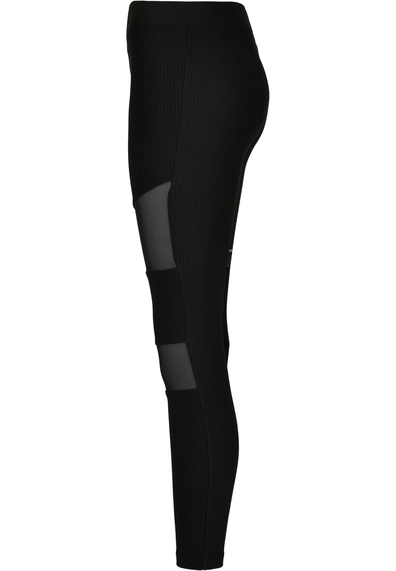 Ladies Tech Mesh Rib Leggings | black