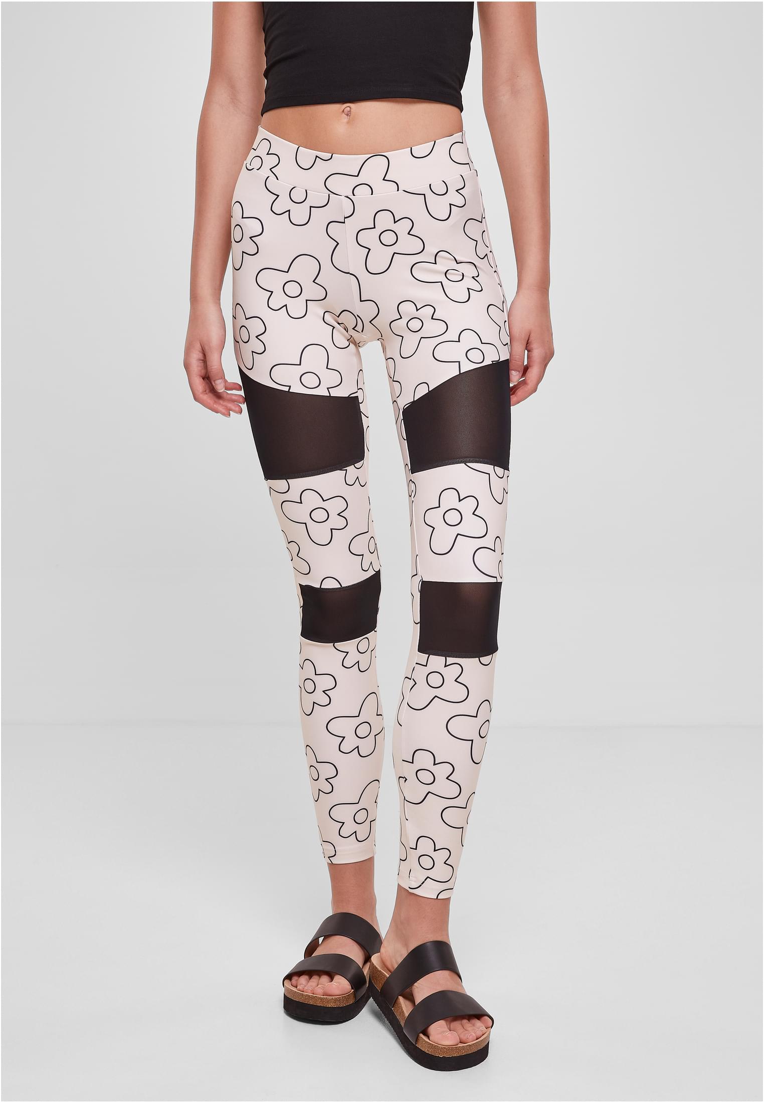 Ladies Tech Mesh AOP Leggings | softseagrassflower