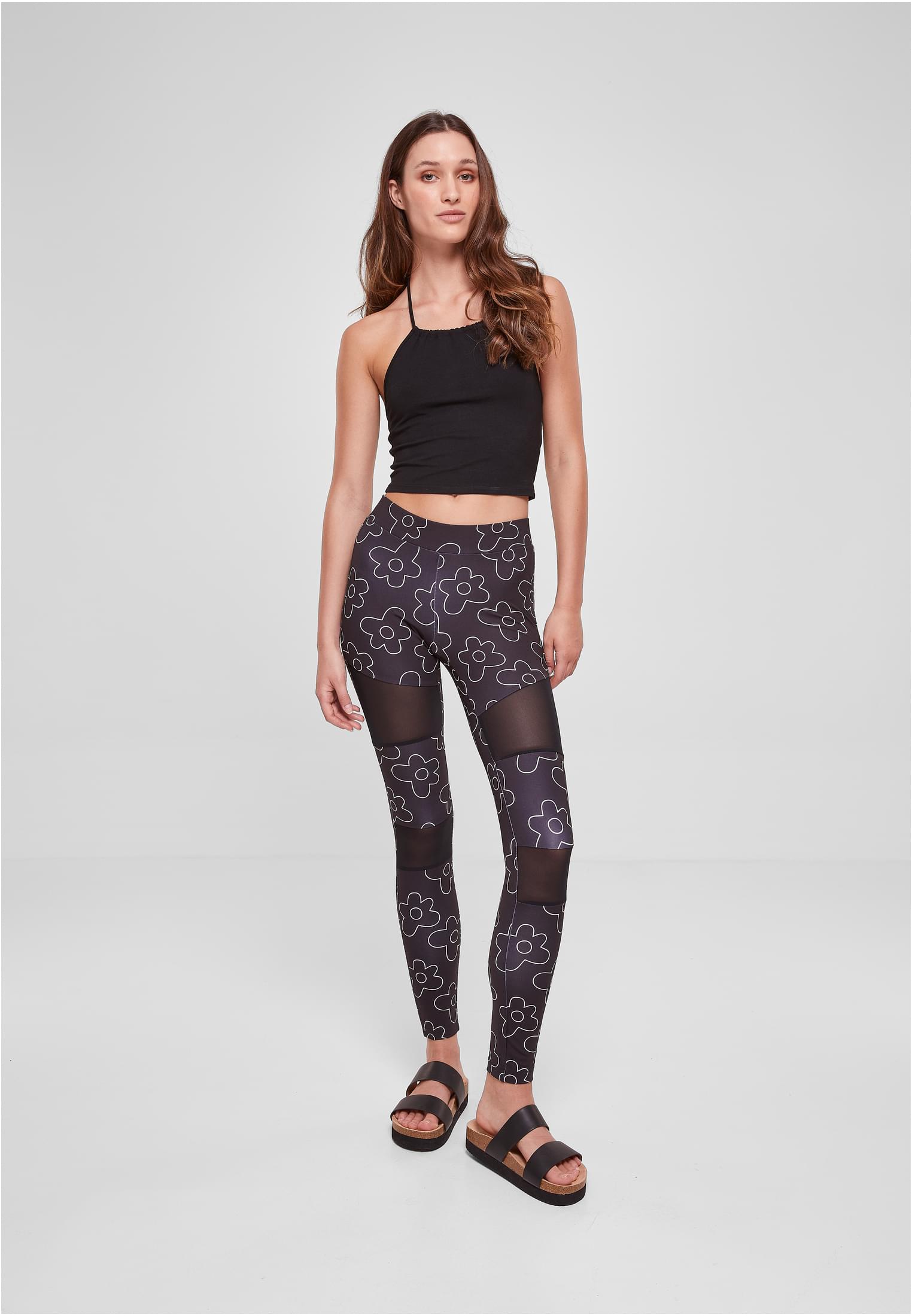 Ladies Tech Mesh AOP Leggings | blackflower