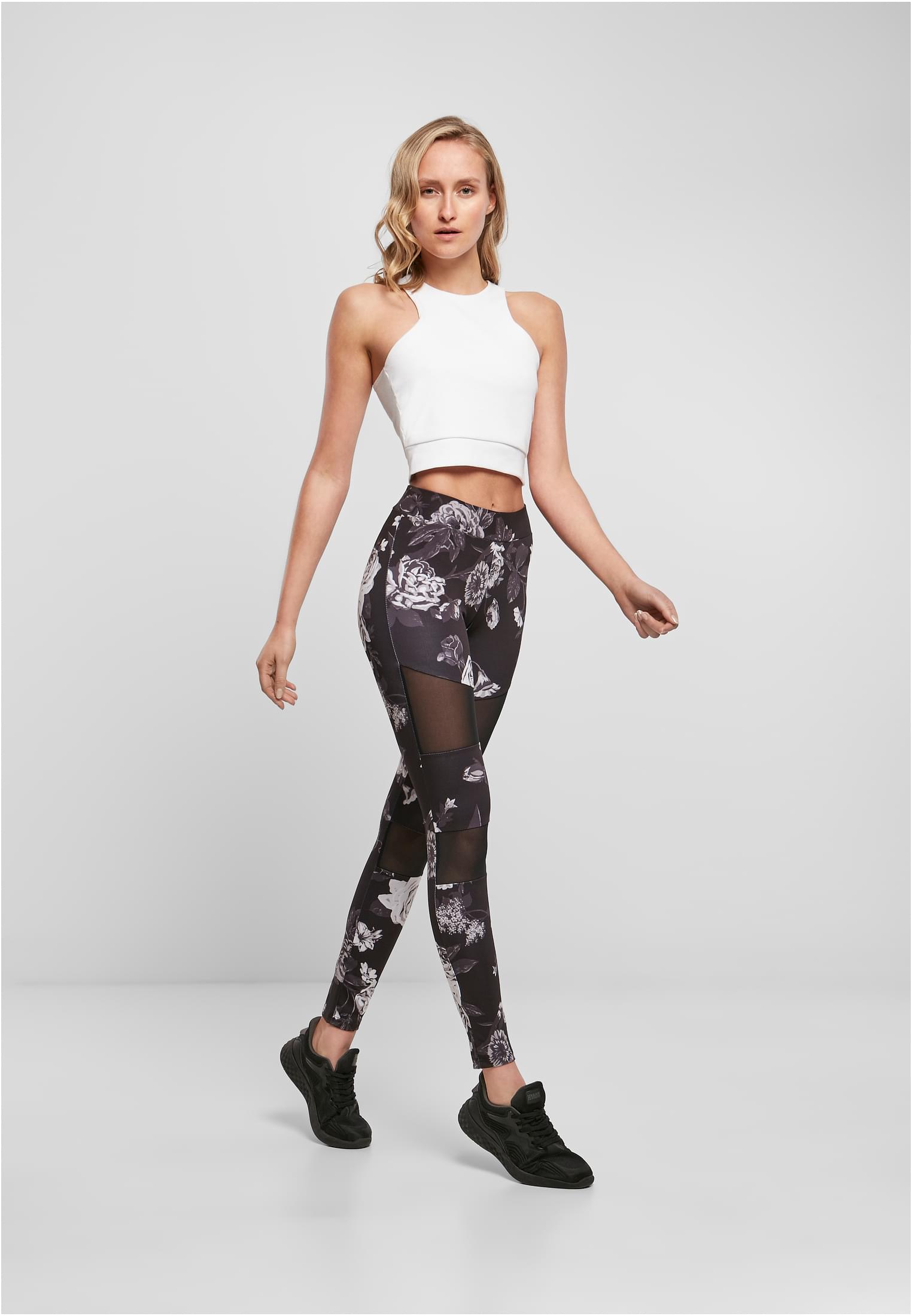 Ladies Tech Mesh AOP Leggings | darkflower