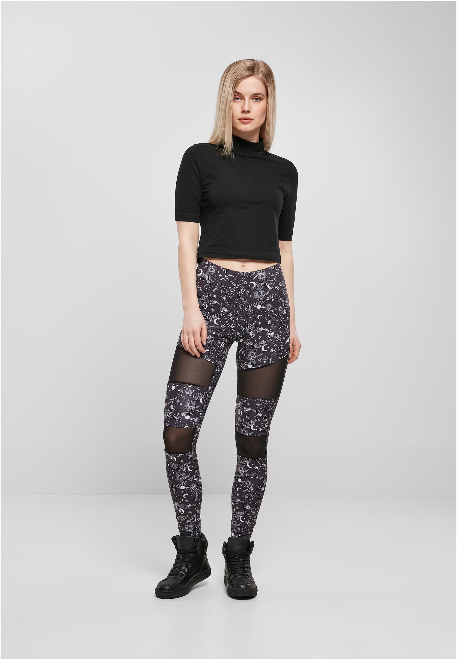 Ladies Tech Mesh AOP Leggings | blackuniverse