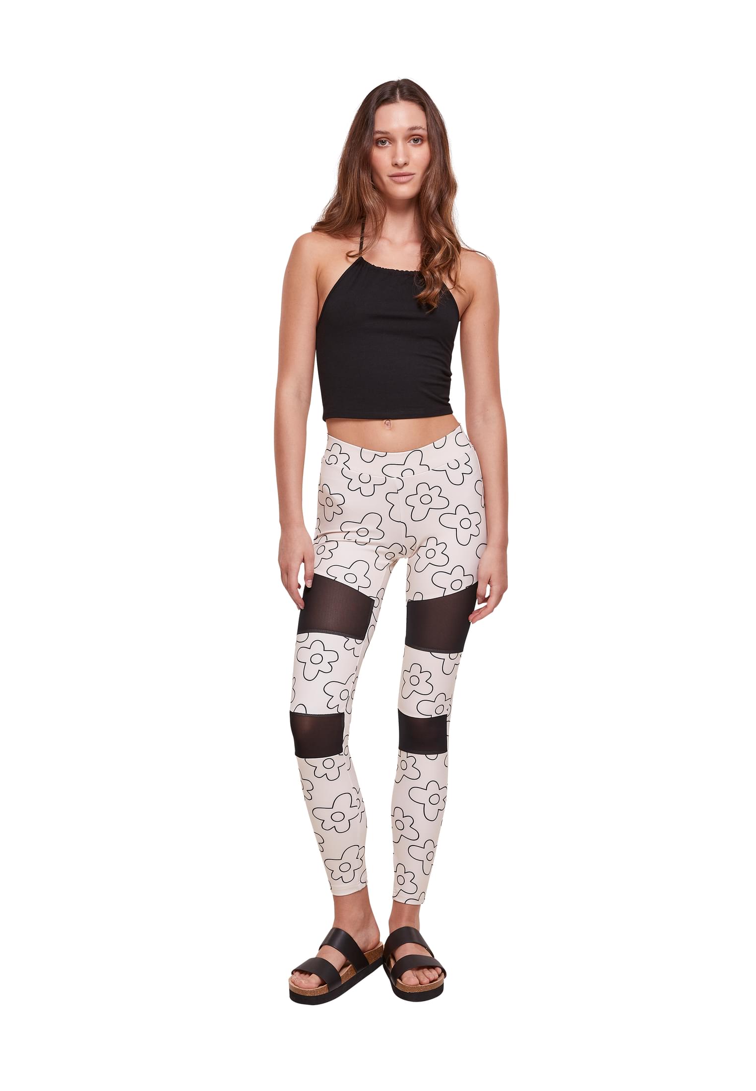 Ladies Tech Mesh AOP Leggings | softseagrassflower