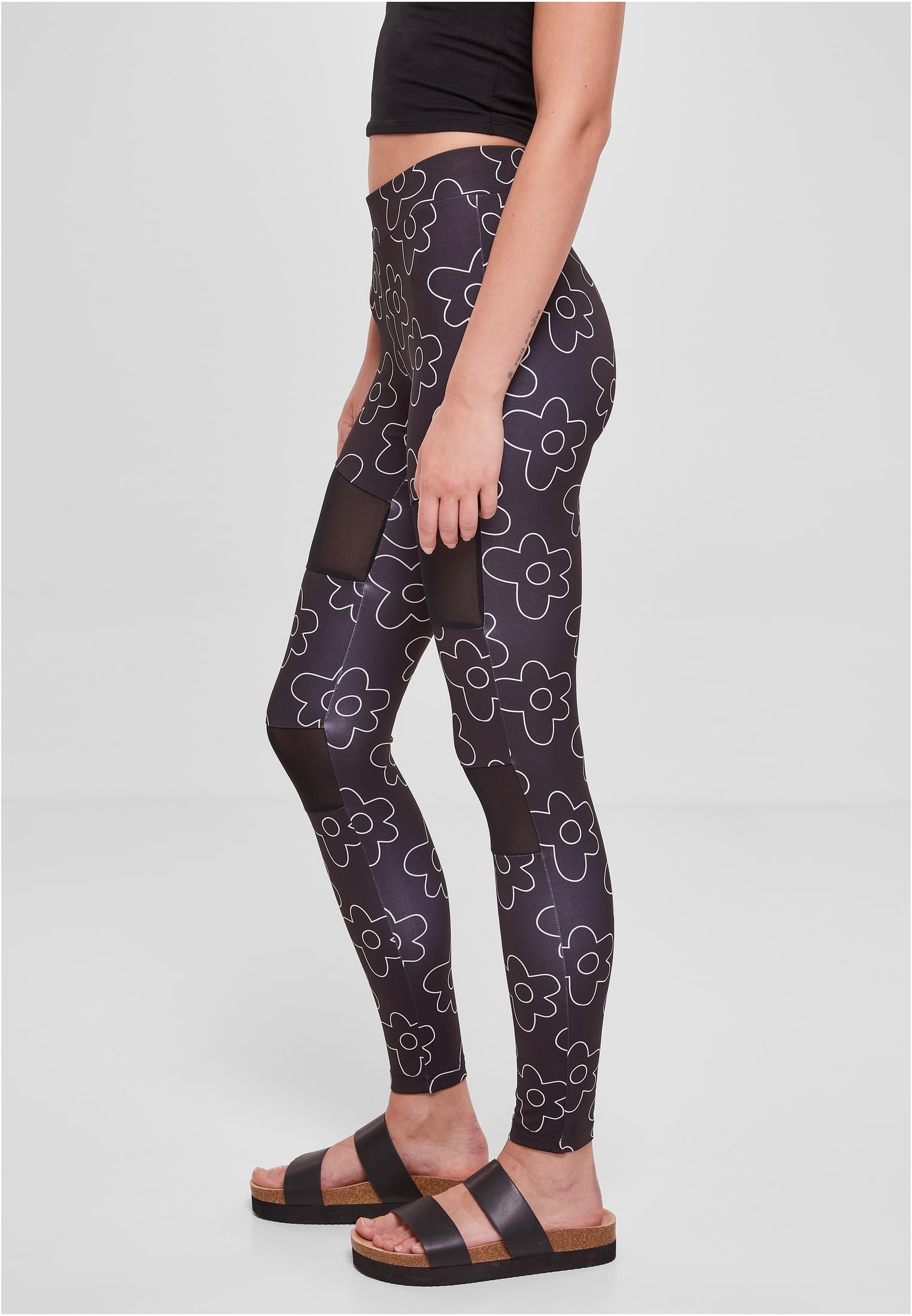 Ladies Tech Mesh AOP Leggings | blackflower