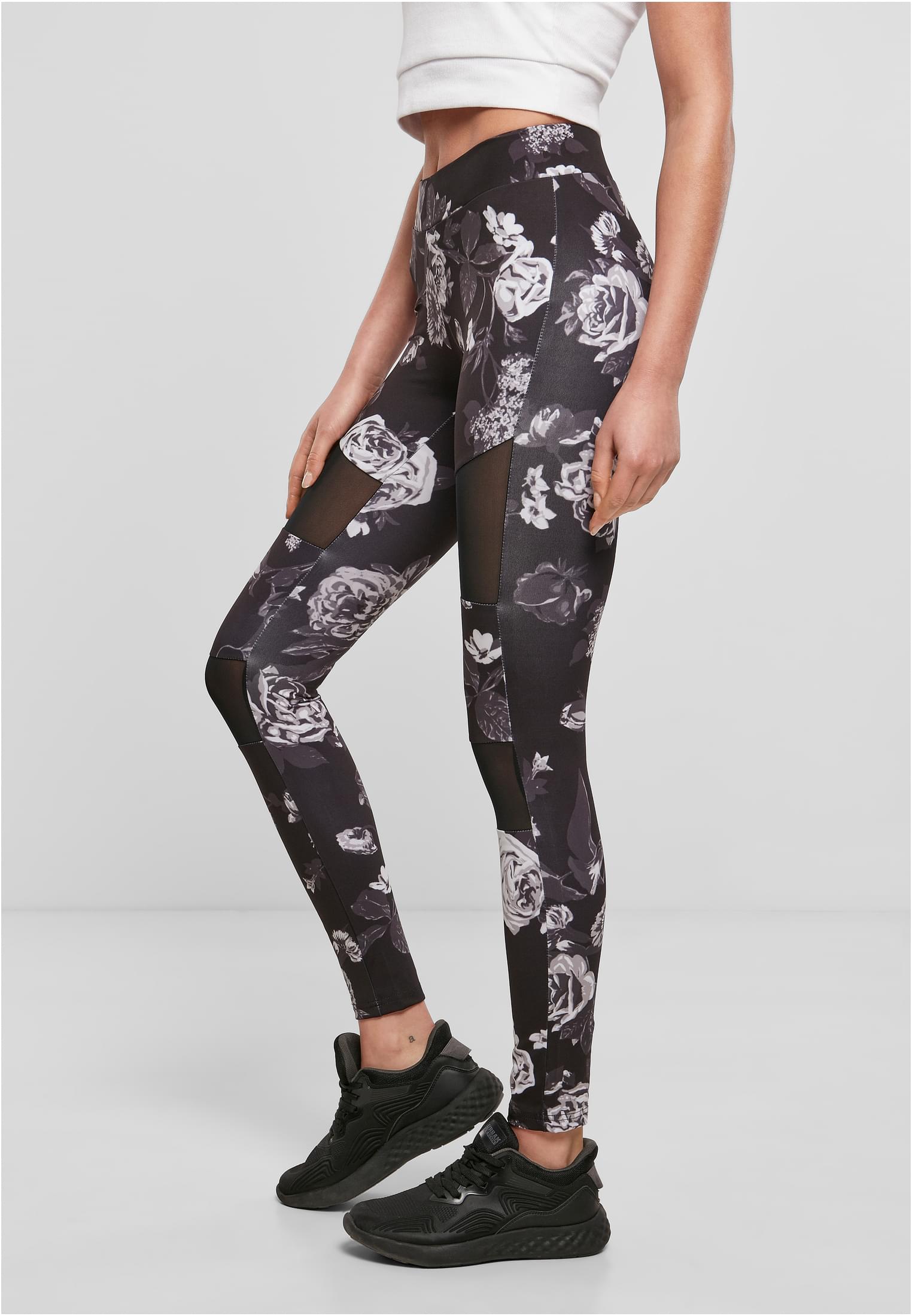 Ladies Tech Mesh AOP Leggings | darkflower