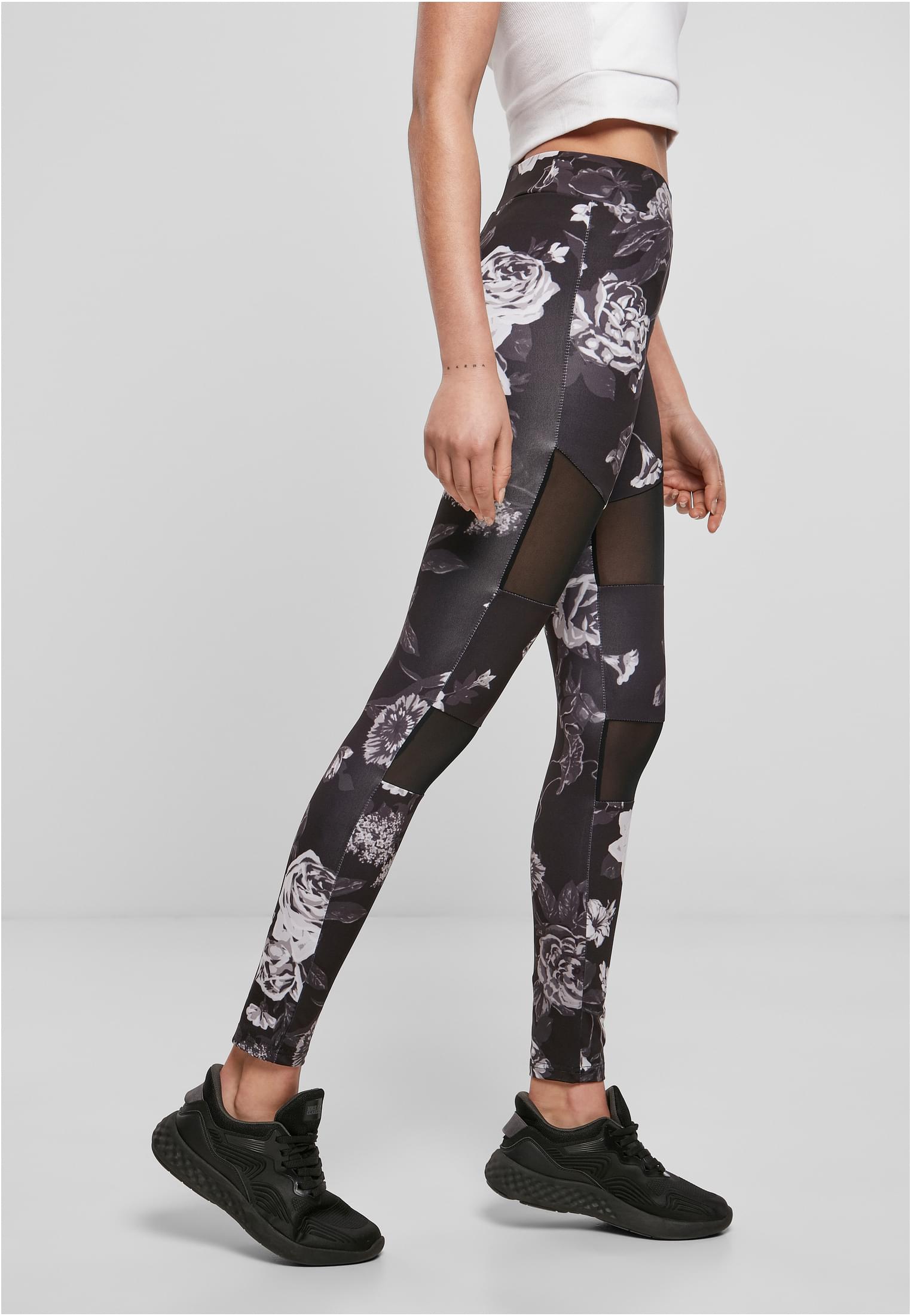 Ladies Tech Mesh AOP Leggings | darkflower