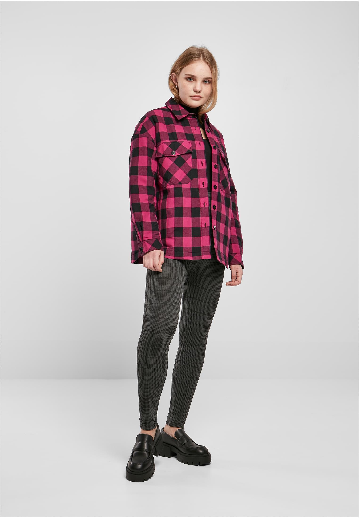 Ladies Flanell Padded Overshirt | wildviolet/black