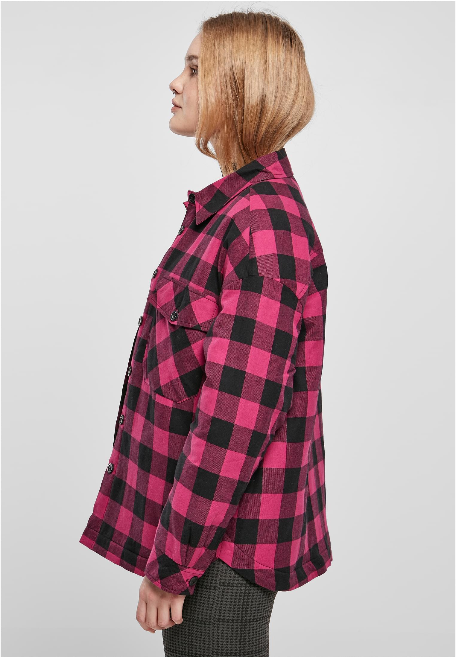 Ladies Flanell Padded Overshirt | wildviolet/black