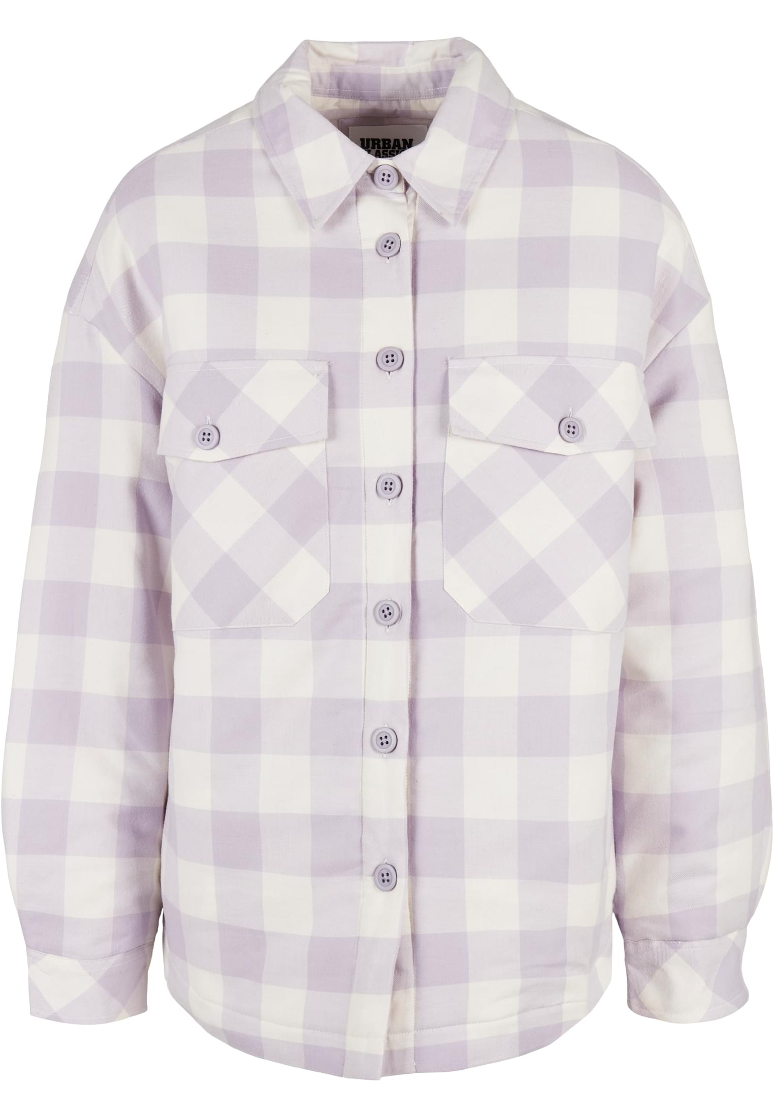 Ladies Flanell Padded Overshirt | whitesand/softlilac