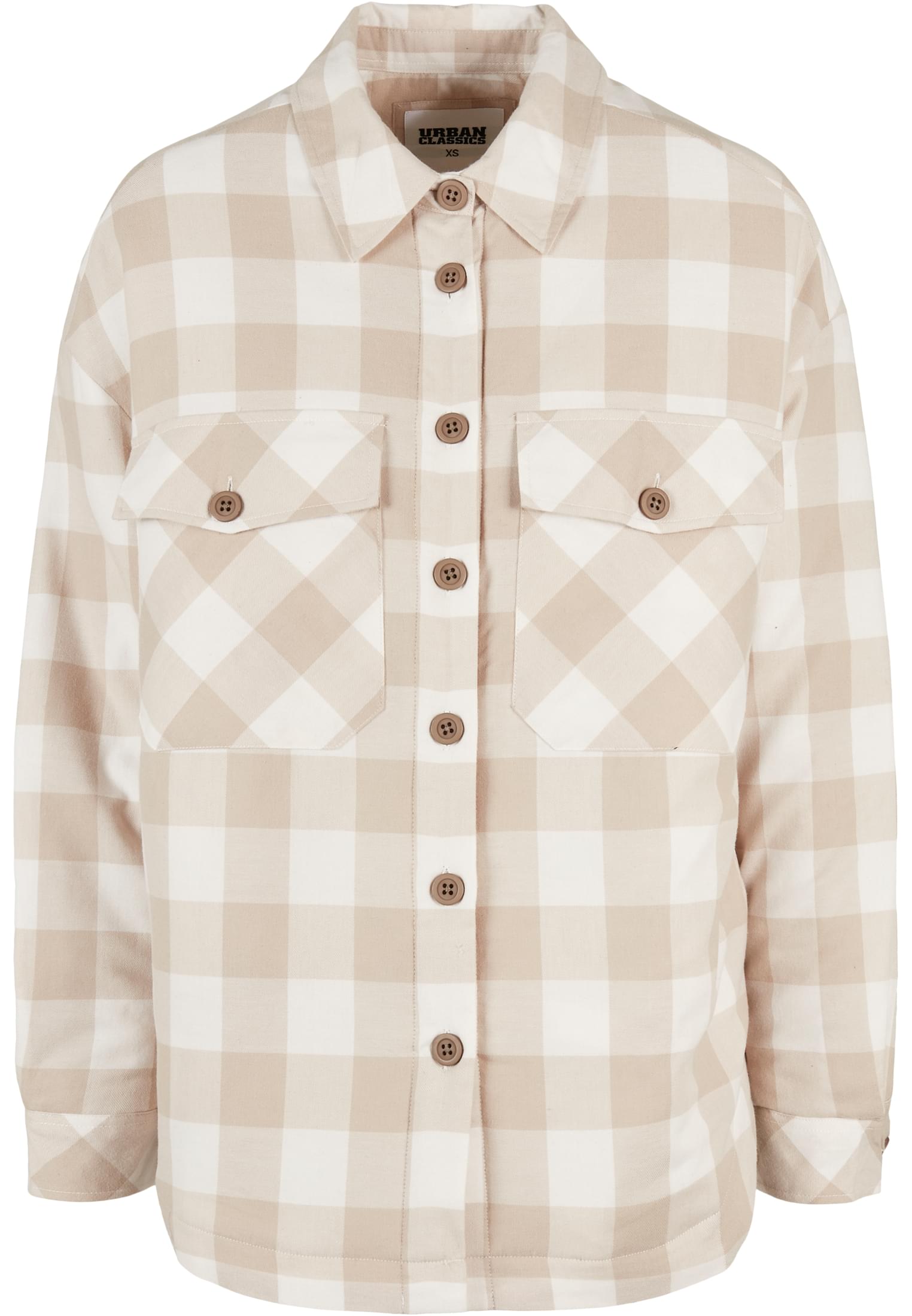 Ladies Flanell Padded Overshirt | whitesand/lighttaupe