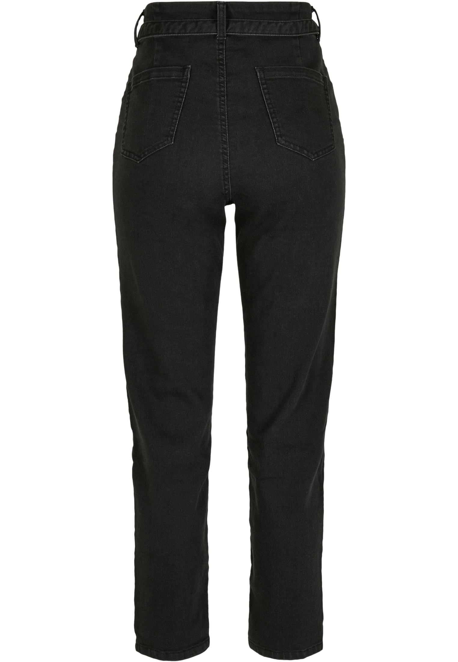 Ladies High Waist Knitted Denim Chino | black