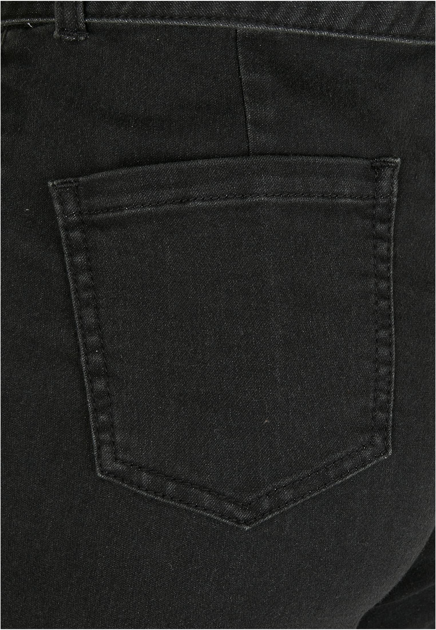 Ladies High Waist Knitted Denim Chino | black