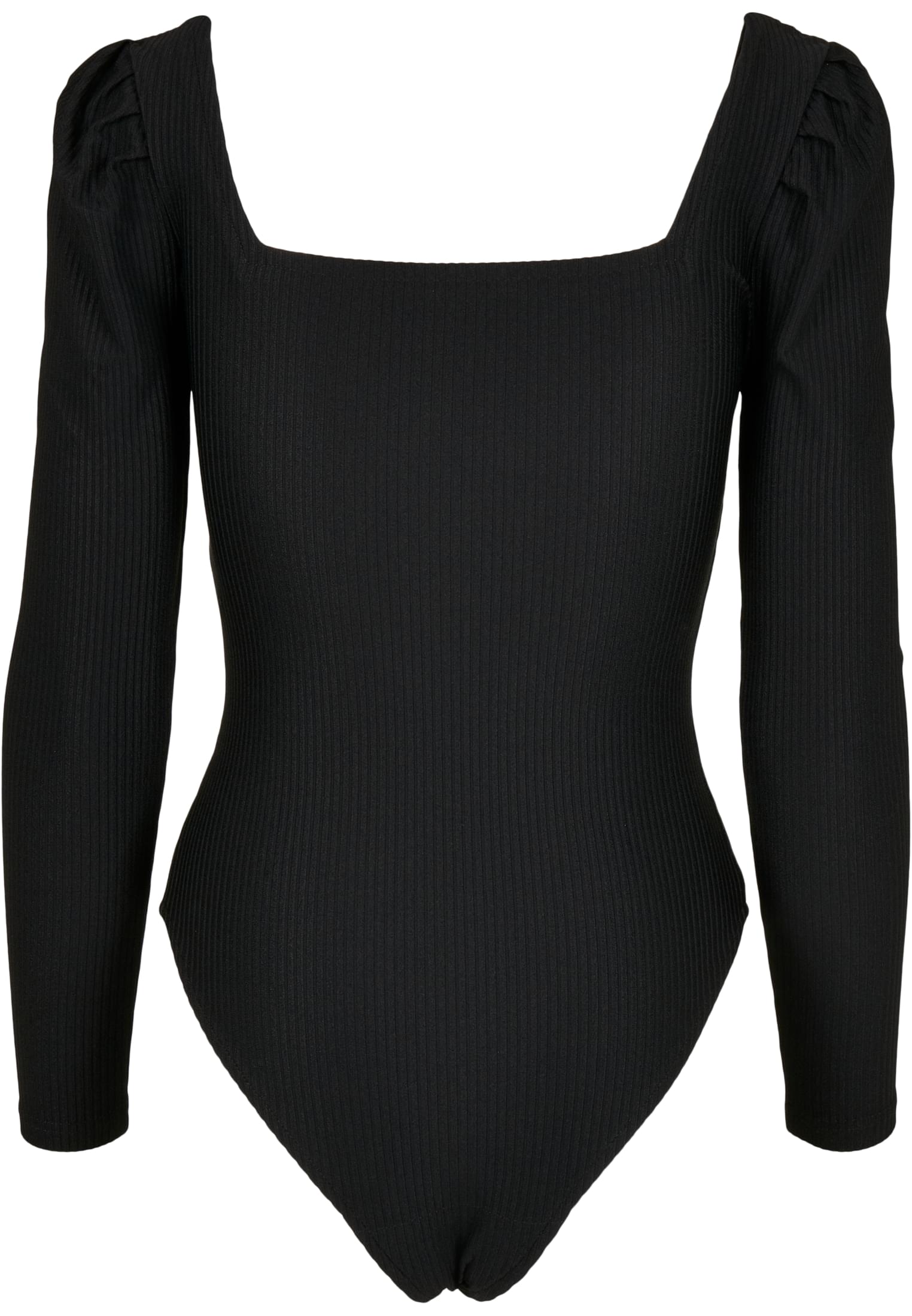 Ladies Rib Puffer Sleeve Body LS | black