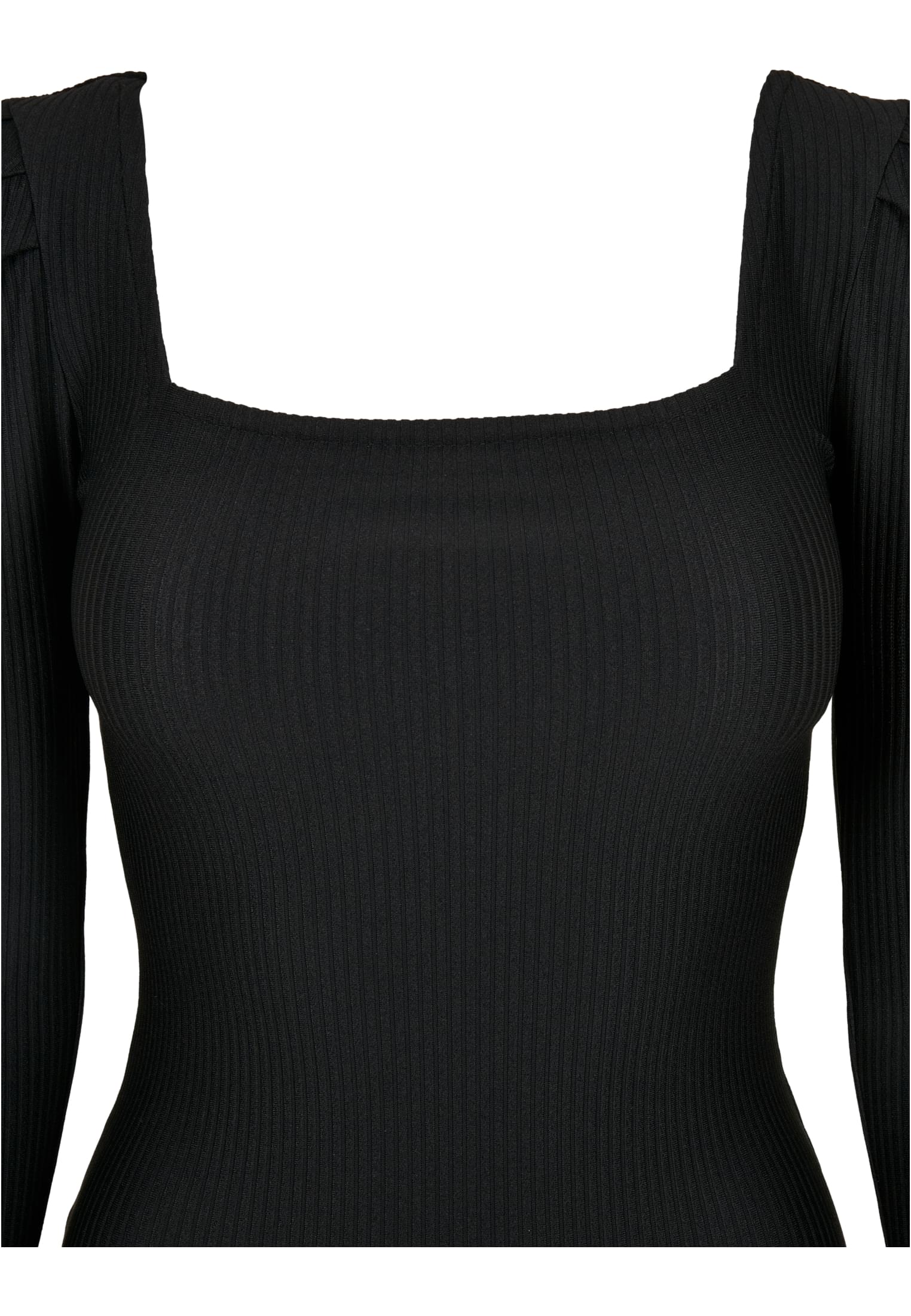 Ladies Rib Puffer Sleeve Body LS | black