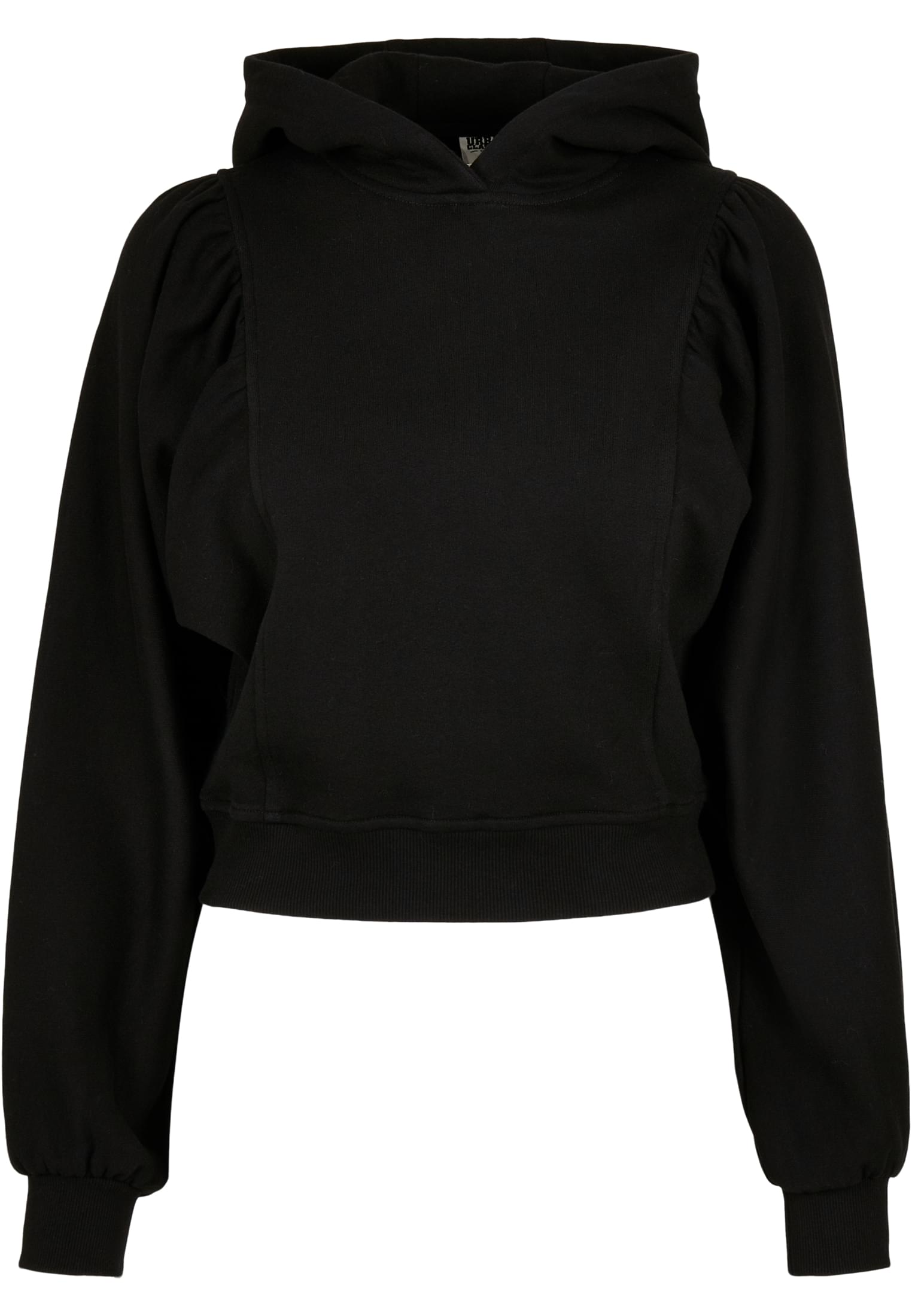 Ladies Organic Gathering Batwing Hoody | black