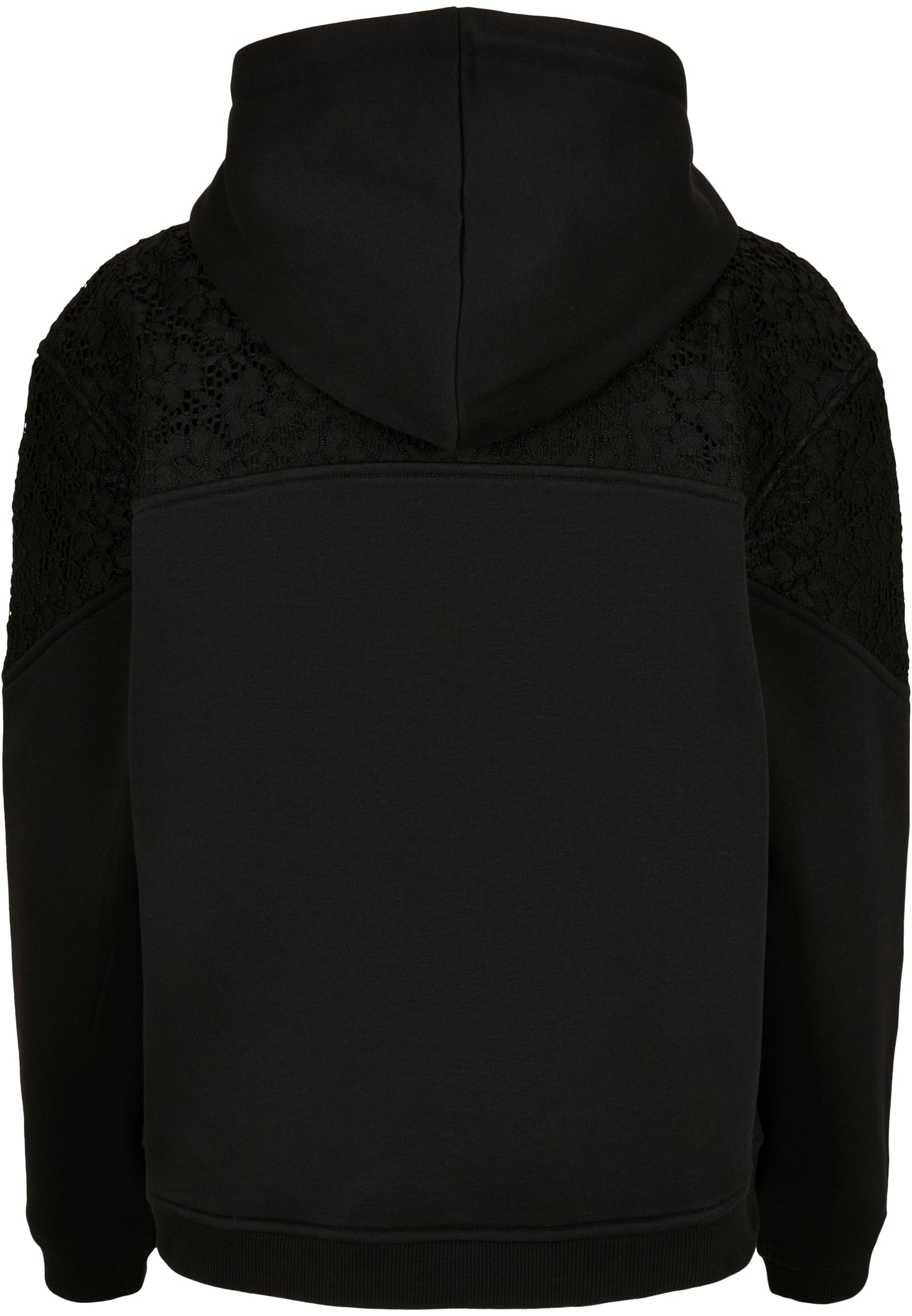 Ladies Lace Inset Hoody | black