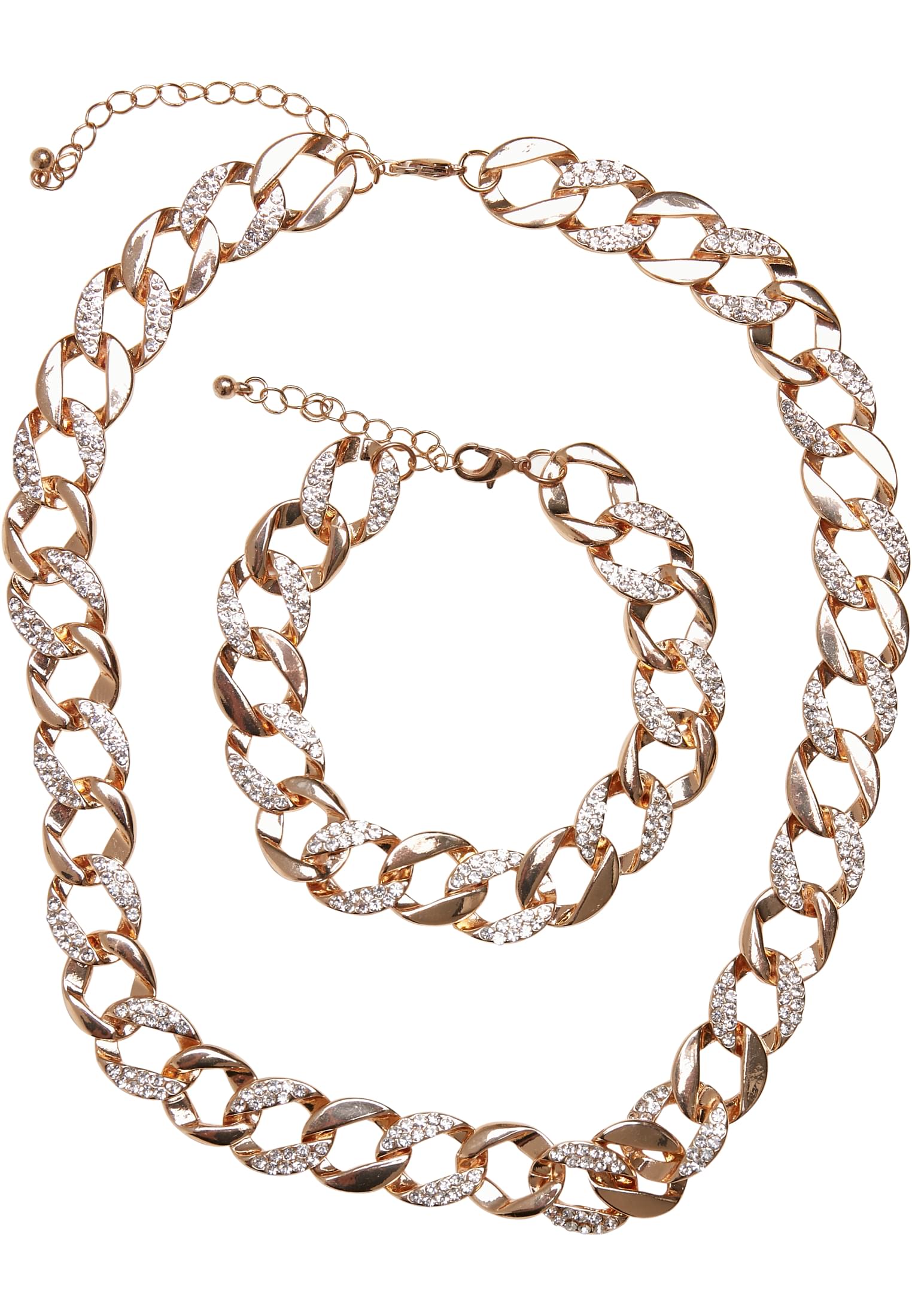 Basic Diamond Necklace And Bracelet Set | gold