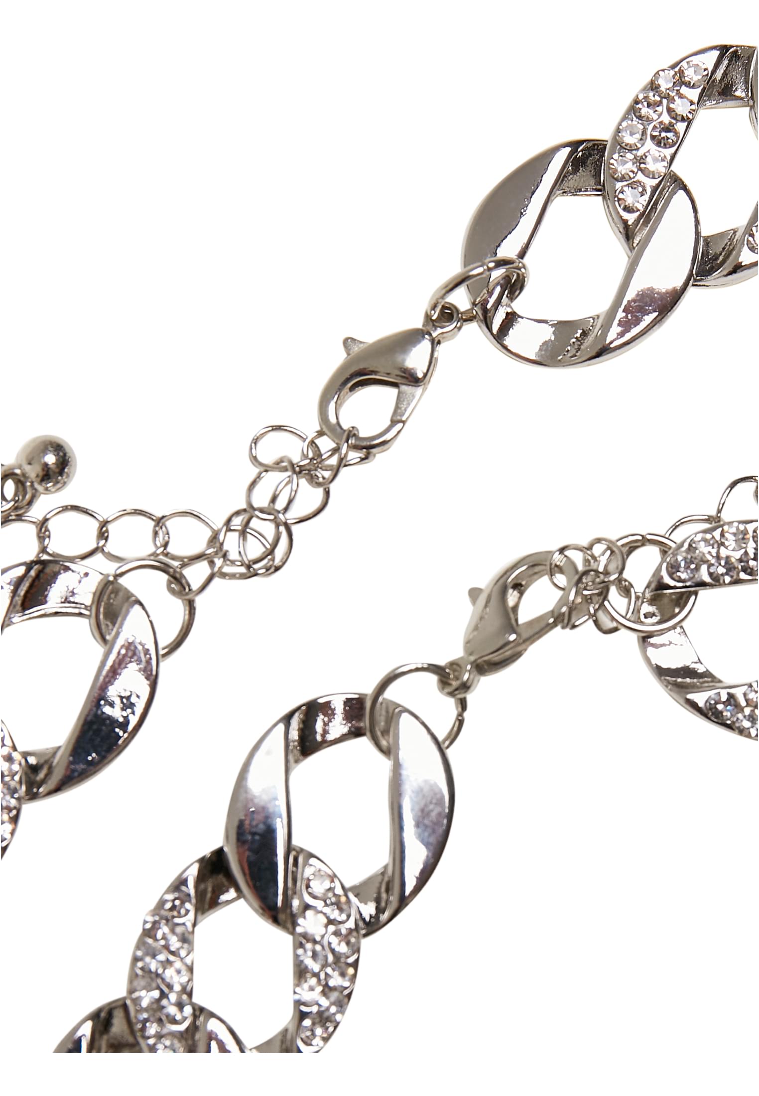 Basic Diamond Necklace And Bracelet Set | silver